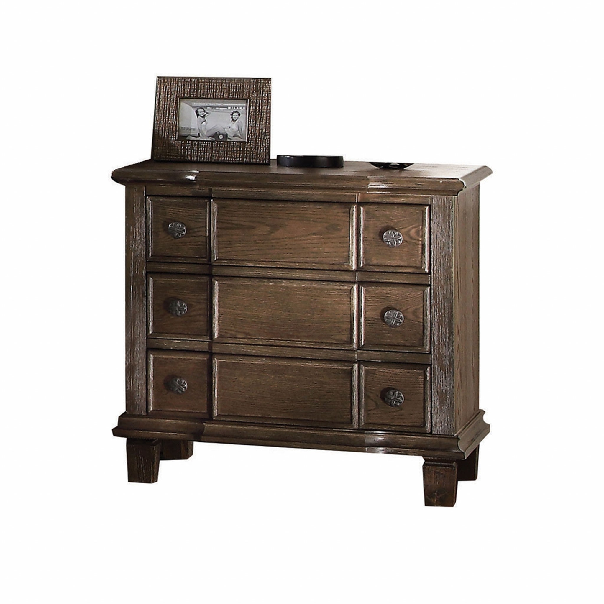 27' X 18' X 26' Weathered Oak Wooden Nightstand