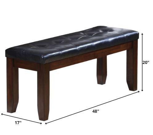 48' X 17' X 20' Black  And Espresso Elegant Bench