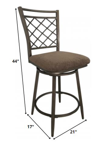 21' X 17' X 44' 2pc Fabric And Antique Swivel Bar Chair