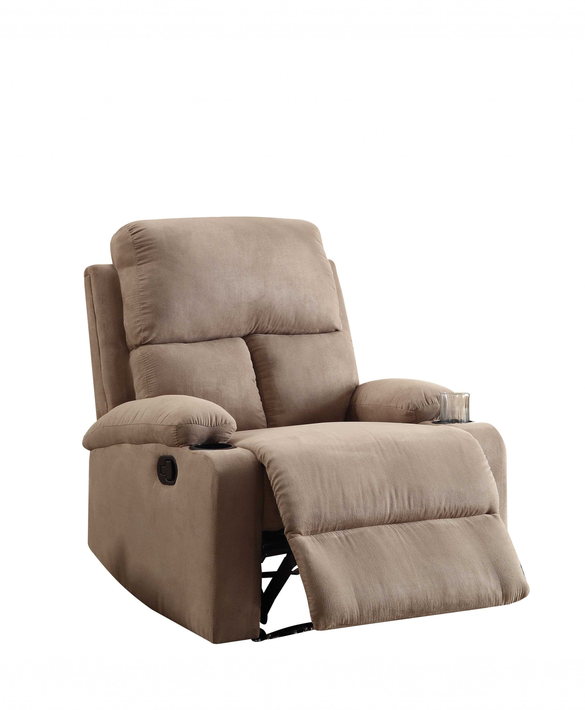 32' X 37' X 39' Brown Microfiber Wood Frame Recliner