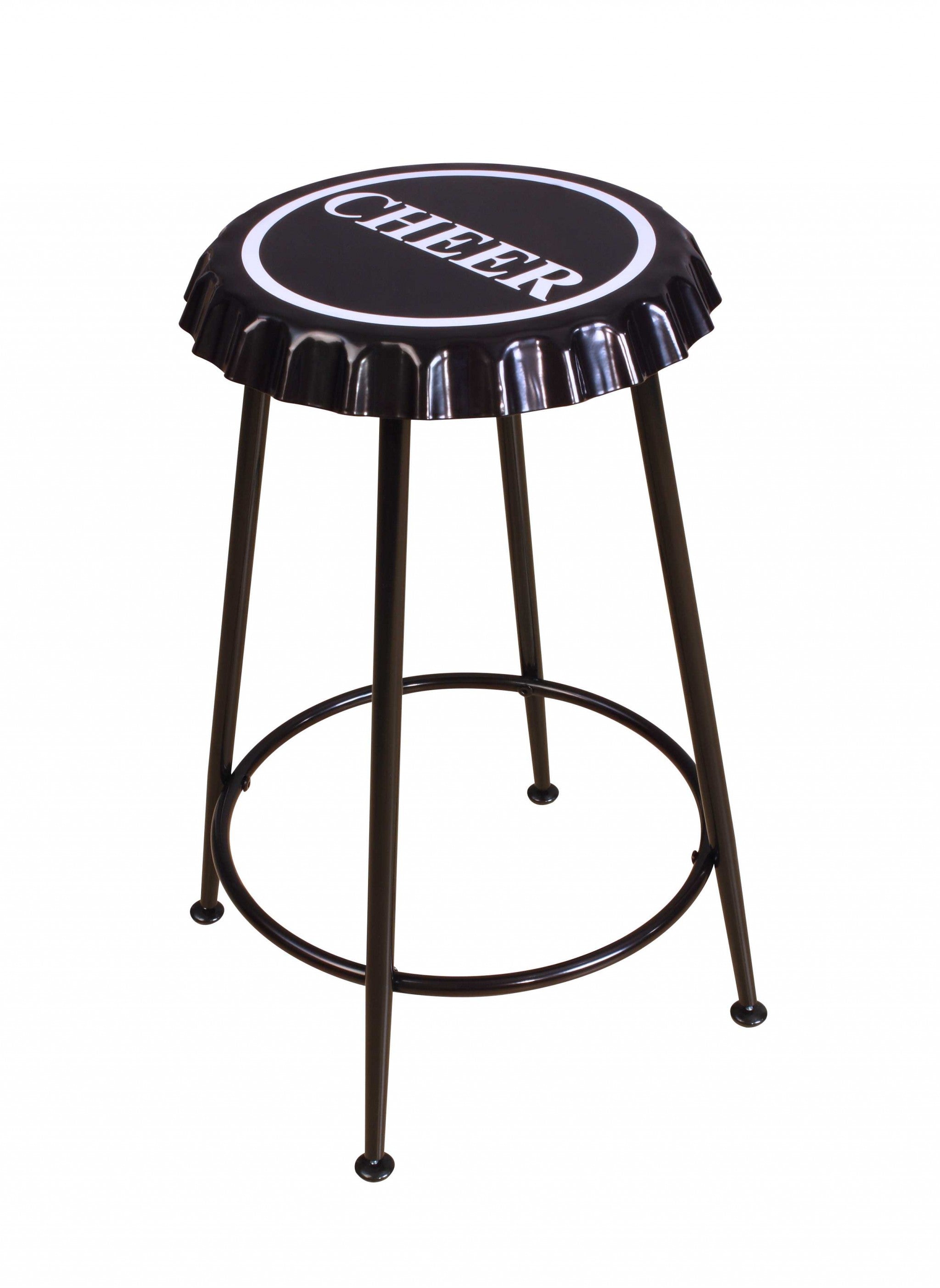 17' X 17' X 24' Black Metal Tube Stool