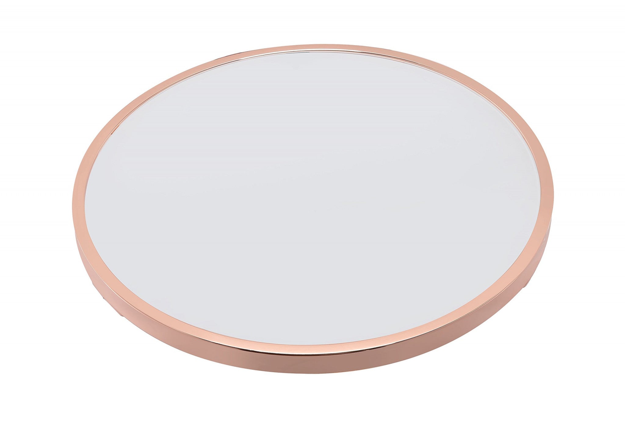 Glamorous White and Rose Gold Frosted Glass Top Side Table