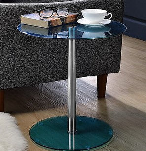 Blue Glass Double Sphere Side Table