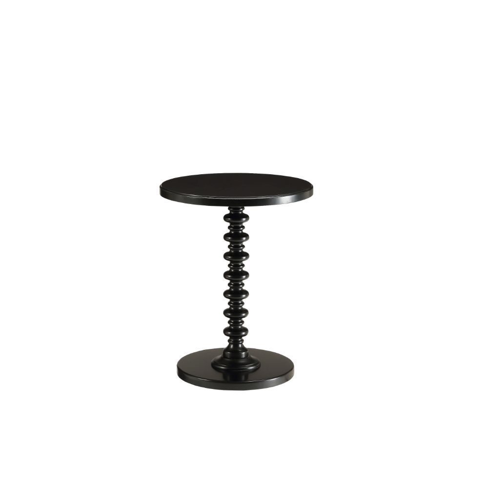 Black Solid Wooden Stylish Accent Side Table