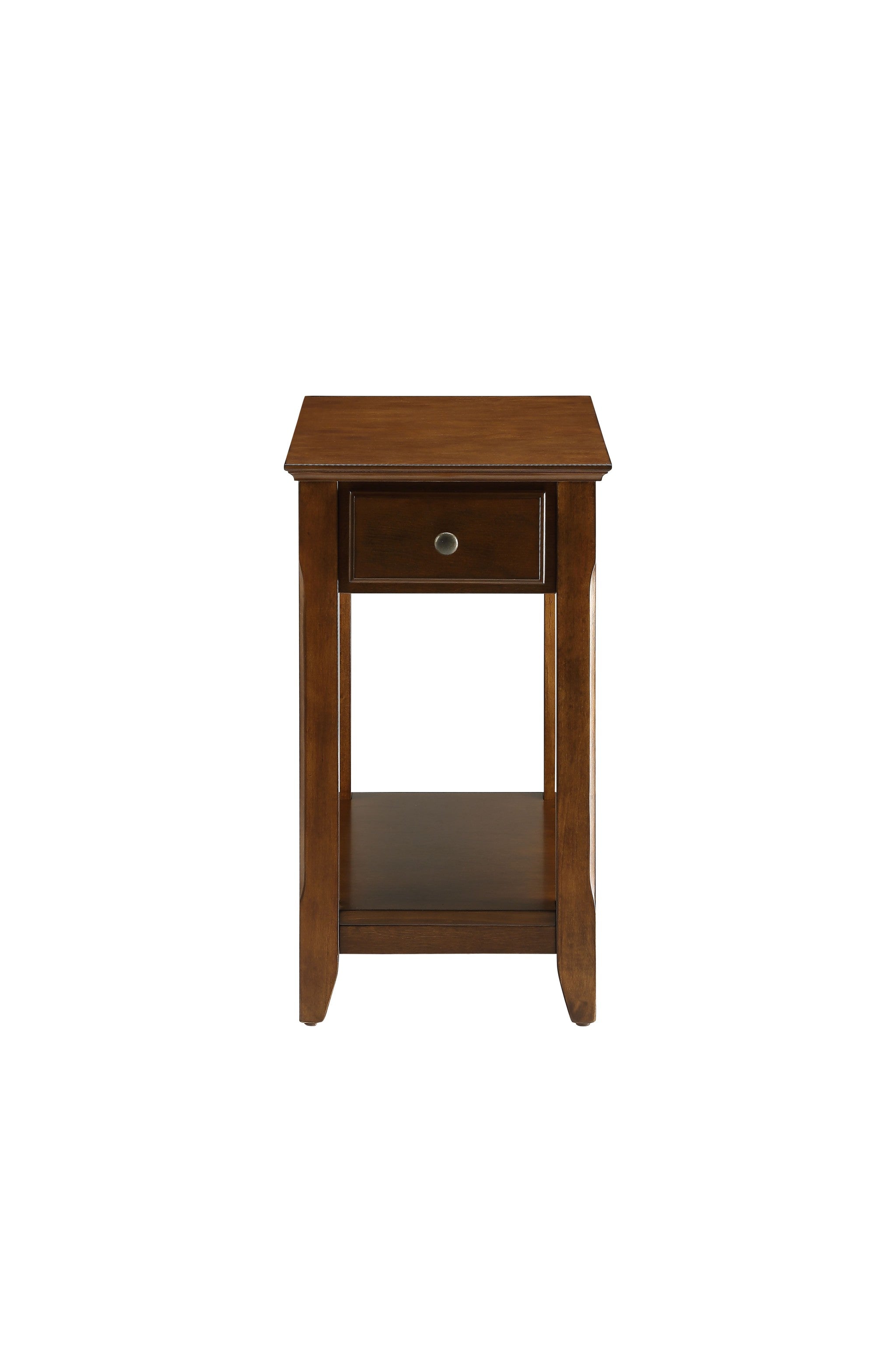 Cutie Compact Walnut Finish Single Drawer End Table