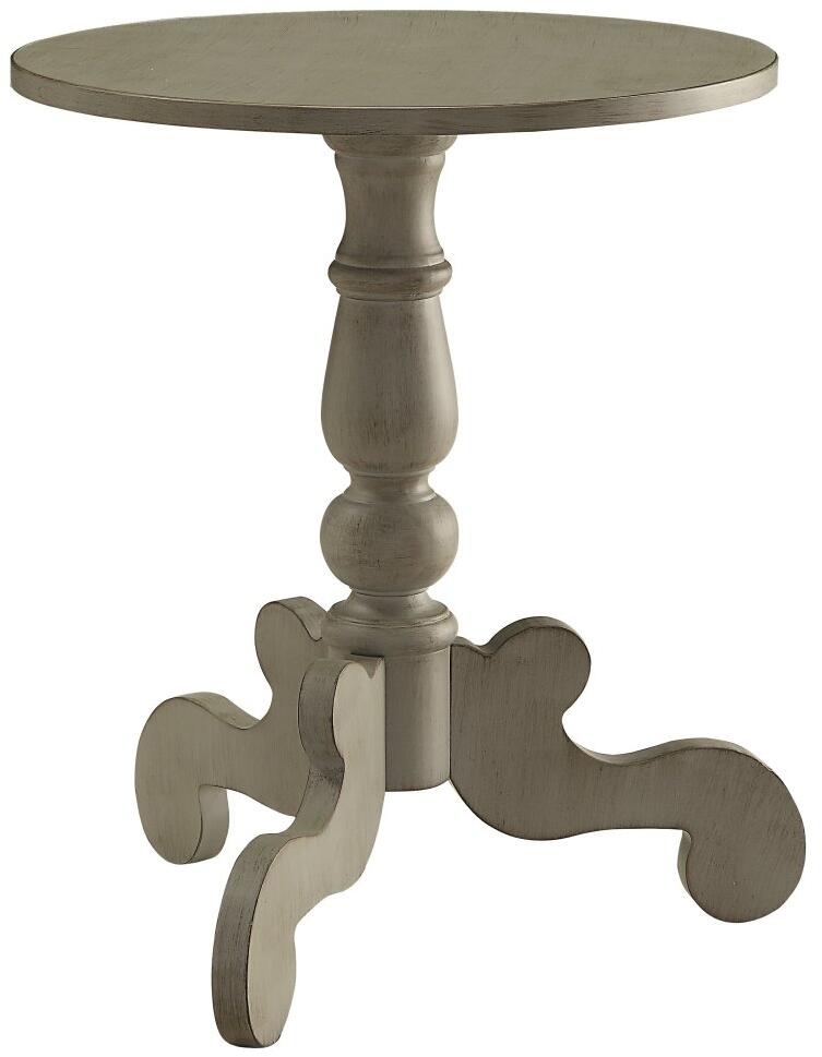 Ornate Slate Gray Wooden Side Table