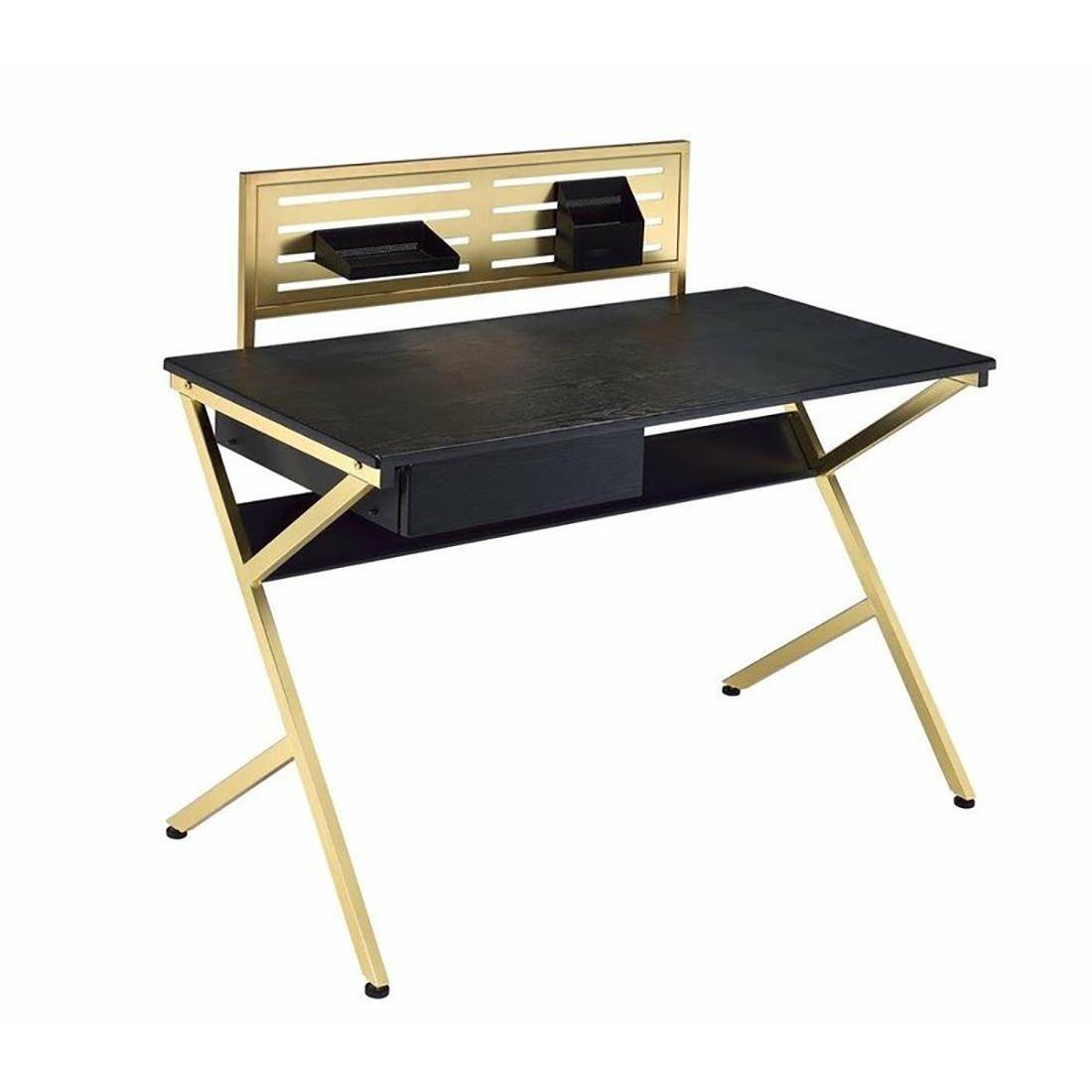 Jet Black and Gold Desk