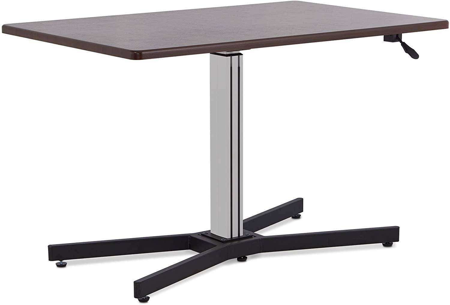 Height Adjustable Deep Brown Desk