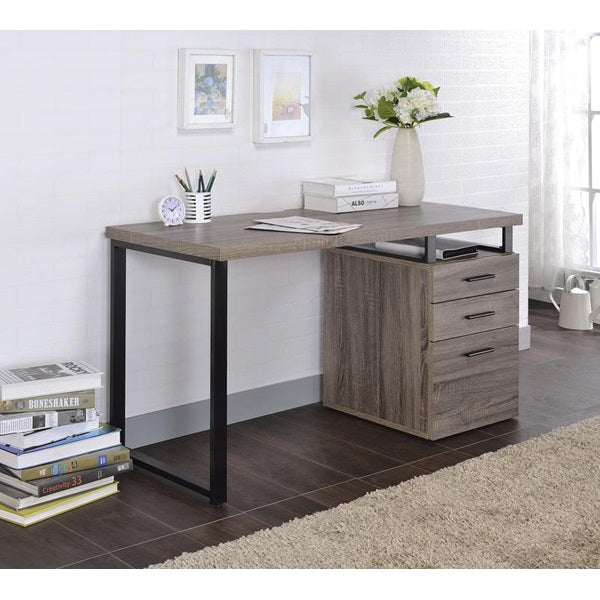 47' X 22' X 28' Gray Oak Pvc Desk