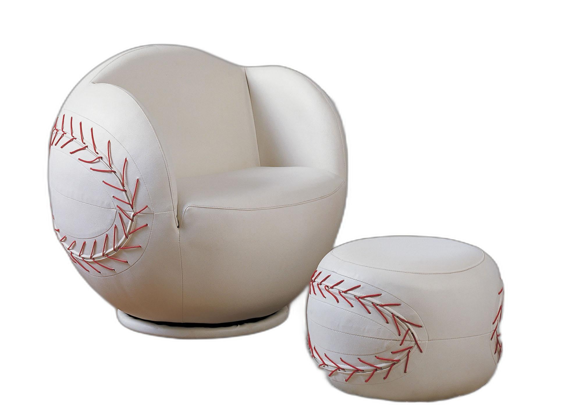 29' X 29' X 26' 2Pc Baseball Pu Chair And Ottoman