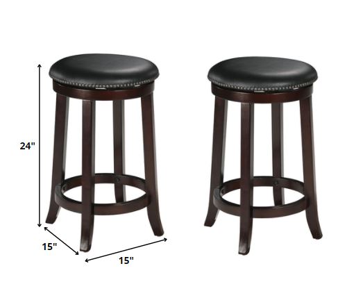 15' X 15' X 24' 2pc Espresso Swivel Counter Height Stool