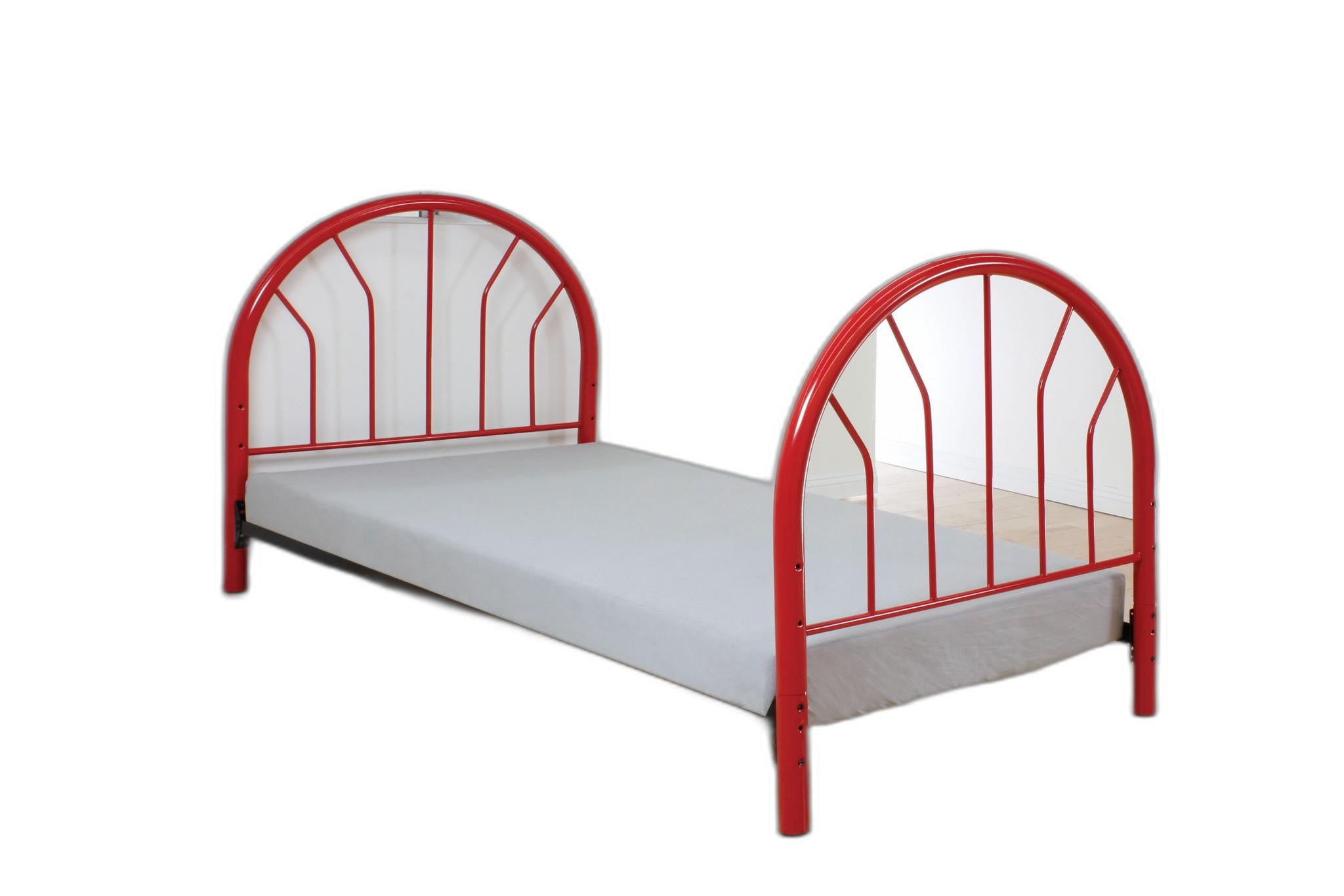 Red Metal Twin Headboard And Footboard