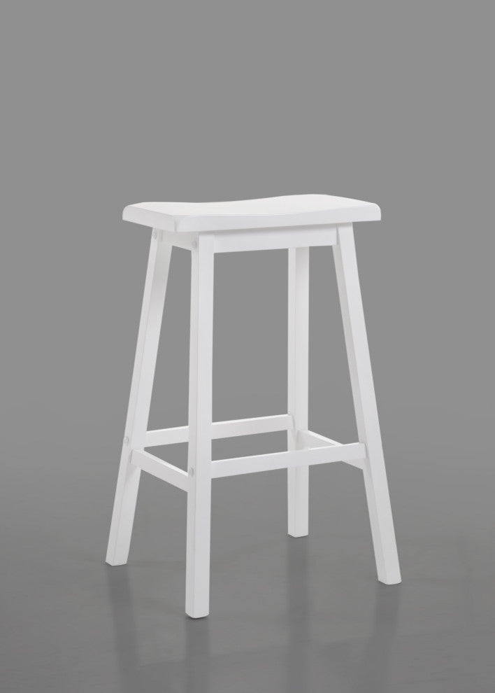 18' X 16' X 29' White Rubber Wood Bar Stool (Set-2)