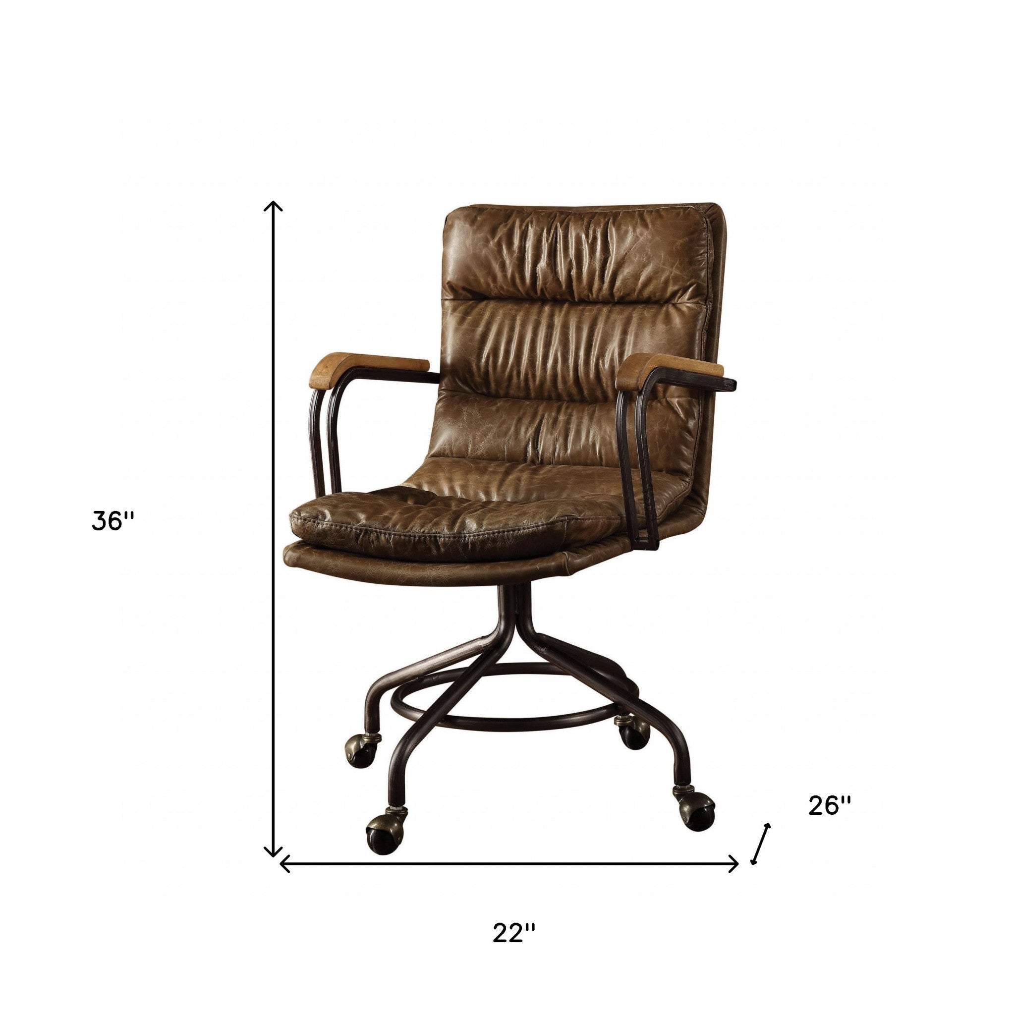 22' X 26' X 36' Vintage Whiskey Top Grain Leather Office Chair