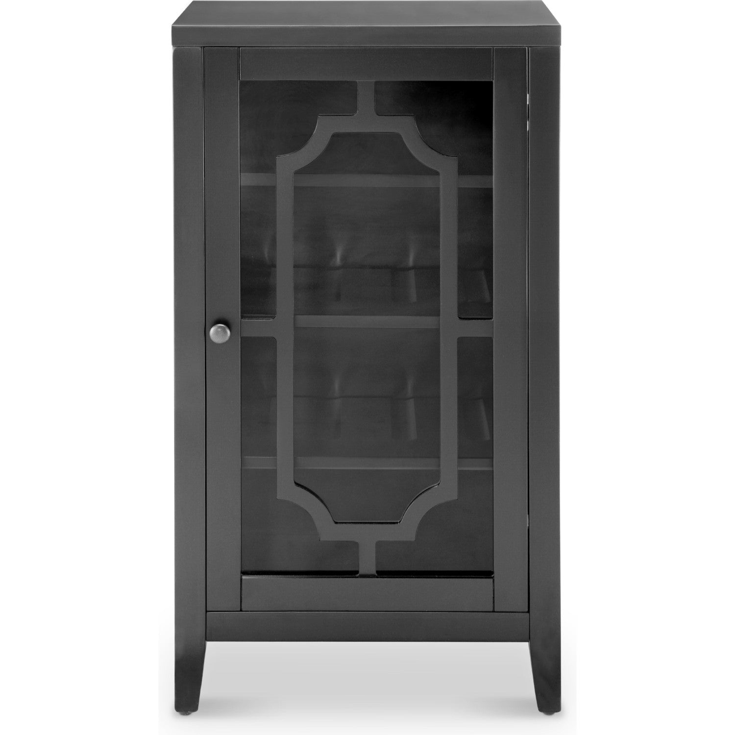 18' X 16' X 33' Black Accent And Wine Cabinet