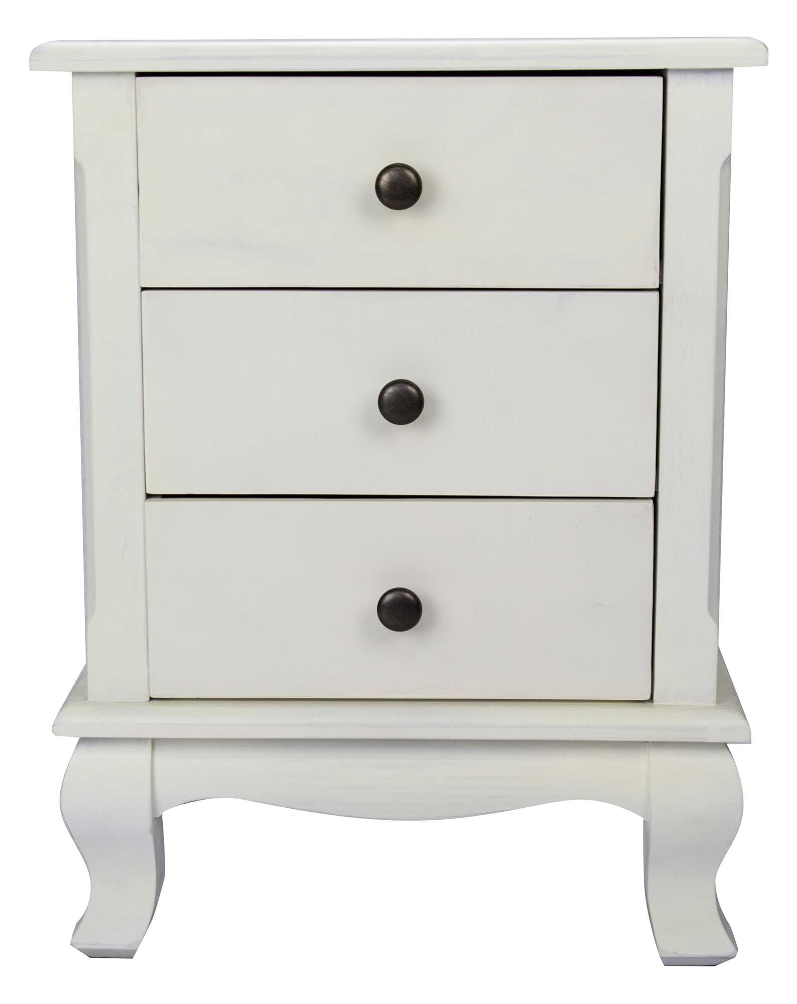 Rustic White Classic Wood Nightstand