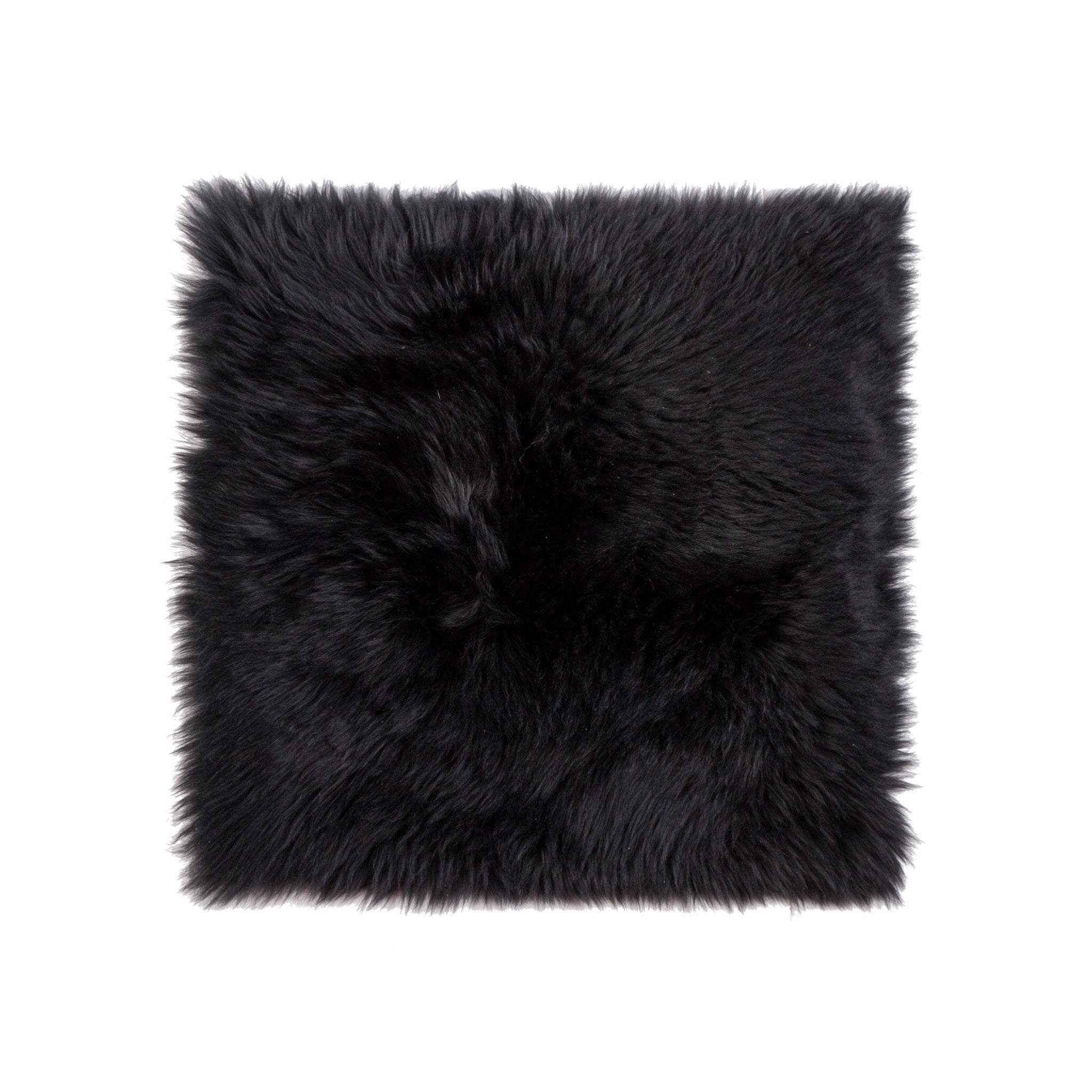 Black Natural Sheepskin Chair Seat Cover