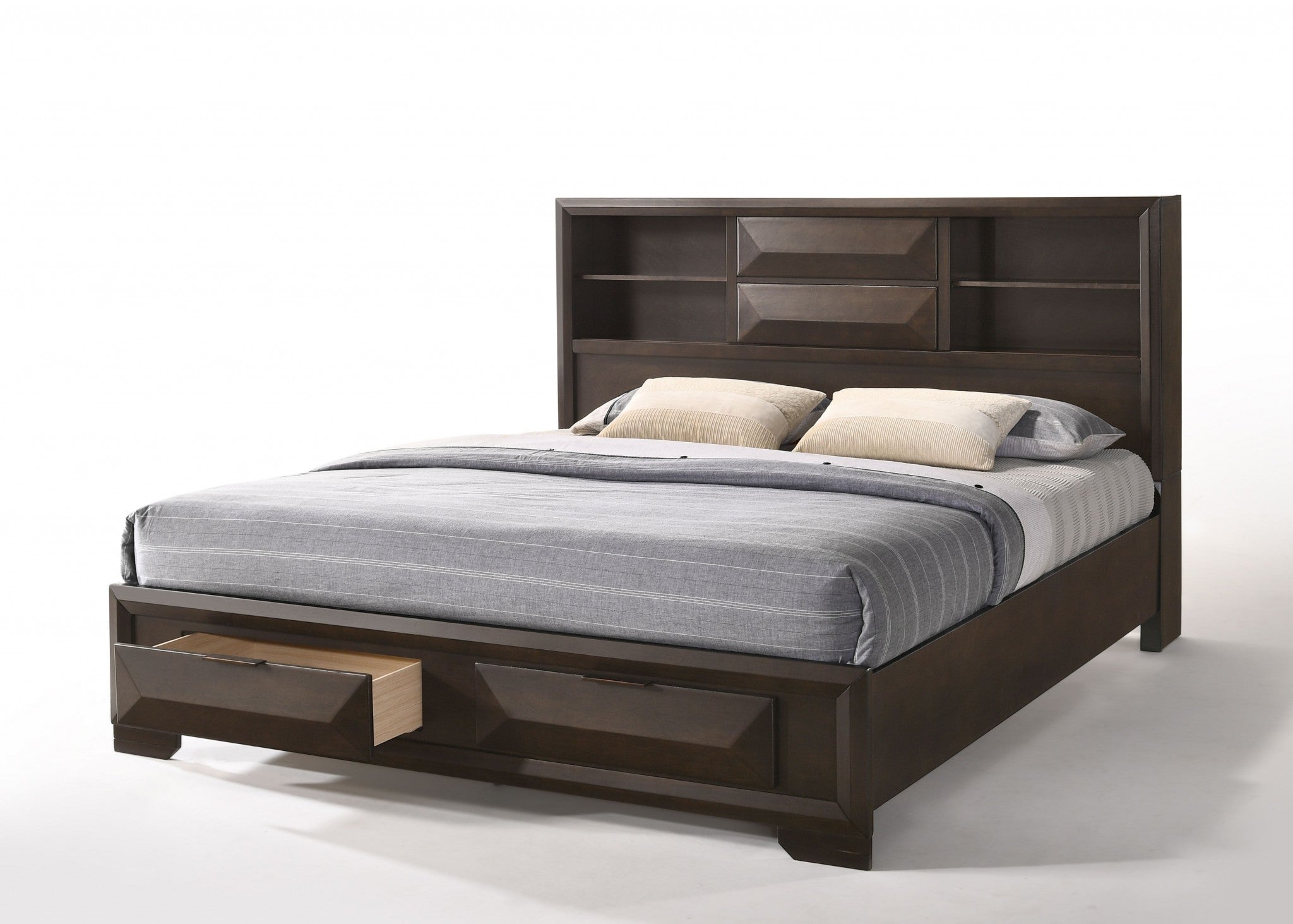 91' X 79' X 53' Espresso Eastern King Storage Bed