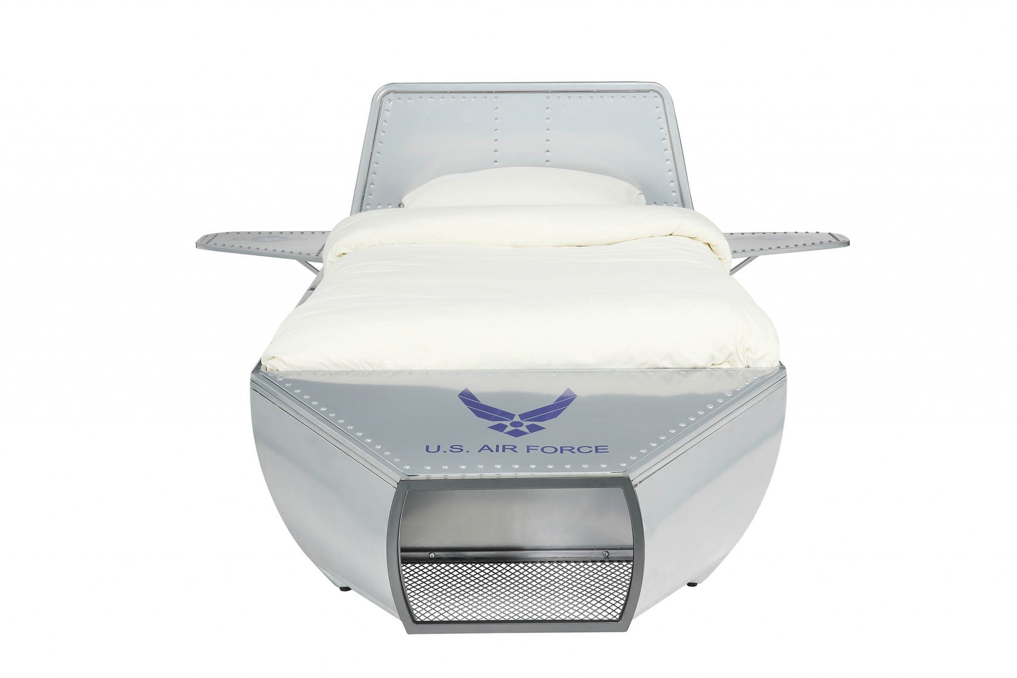 96' X 75' X 36' Silver Metal Twin Storage Bed