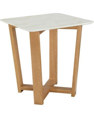 Marble Top Solid Wood Side Table