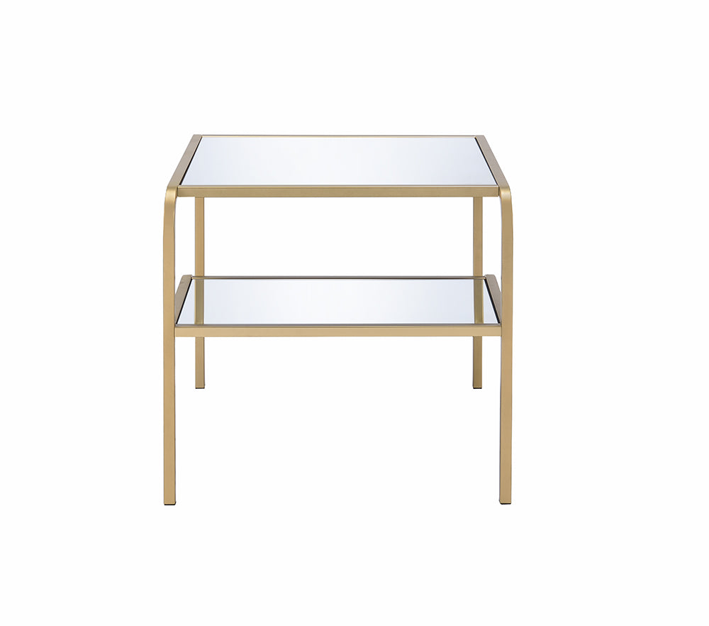 28' X 24' X 23' Gold And Clear Glass End Table