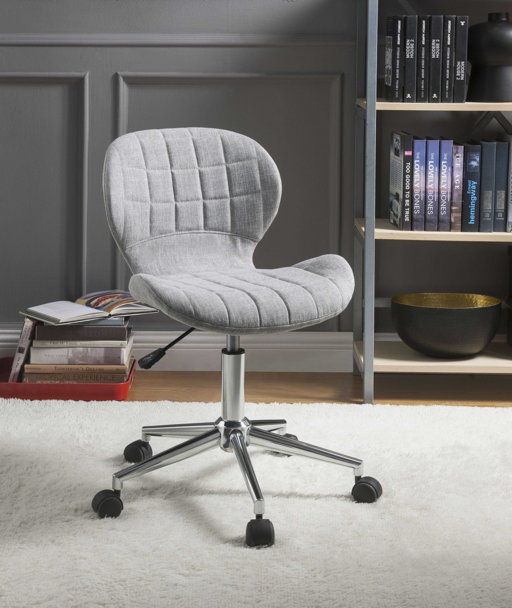 19' X 23' X 30' Light Blue-Gray Fabric  Office Chair