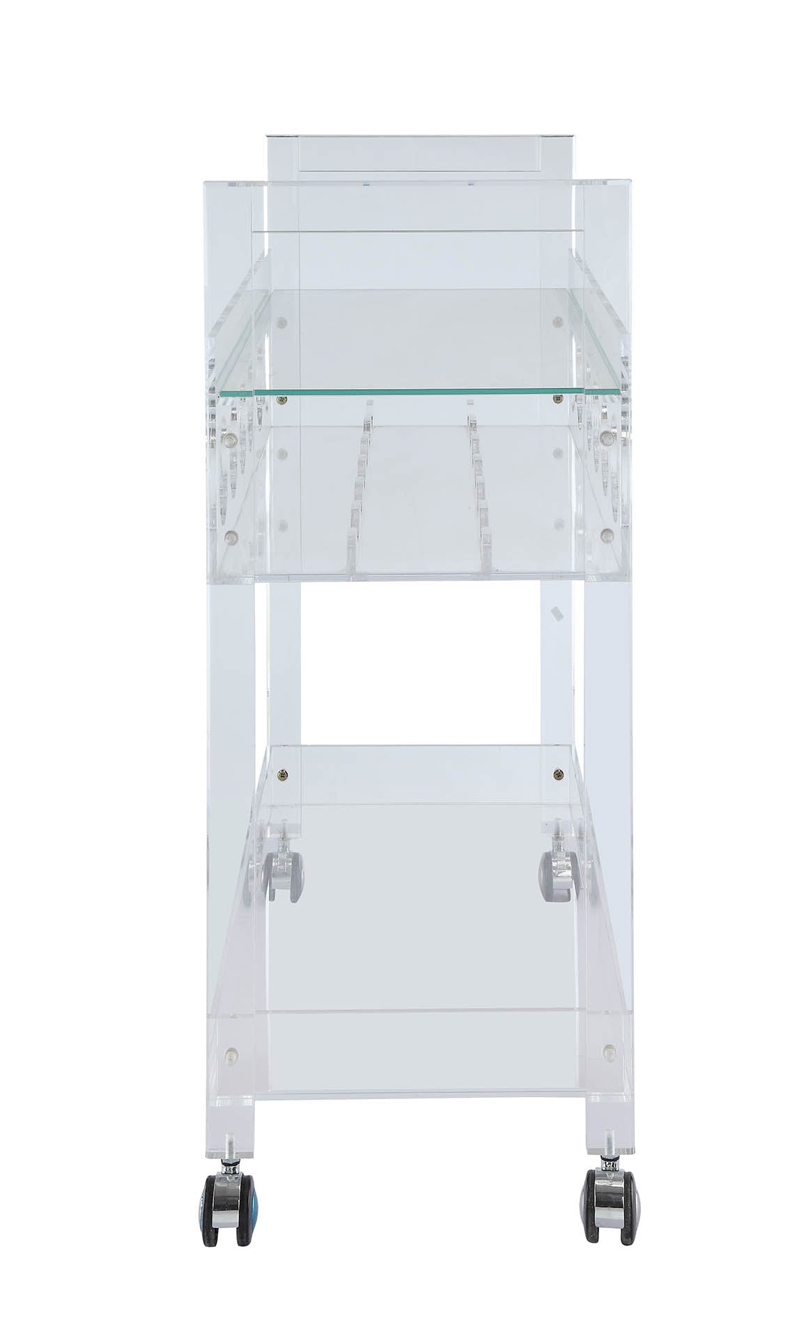 31' X 16' X 31' Clear Acrylic And Clear Glass Serving Cart