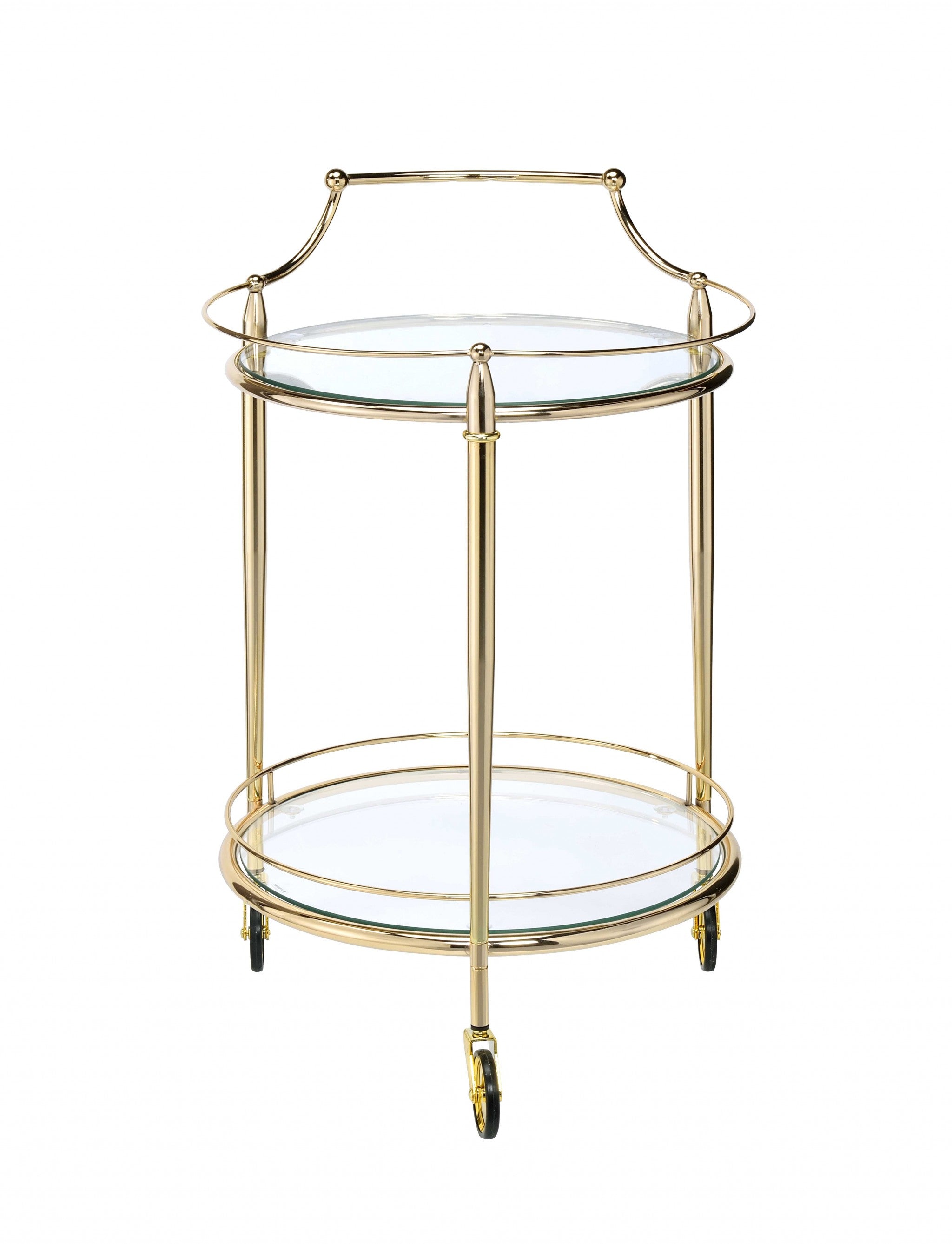 21' X 20' X 31' Gold And Clear Glass Serving Cart