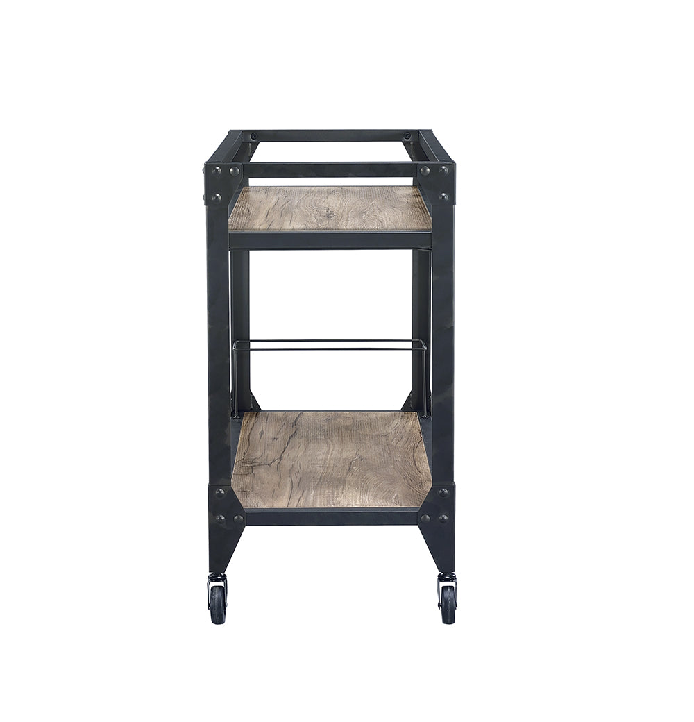 32' X 16' X 31' Black Metal Serving Cart