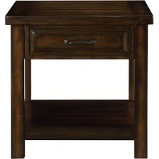 Rich Dark Wood Side Table with Drawer 