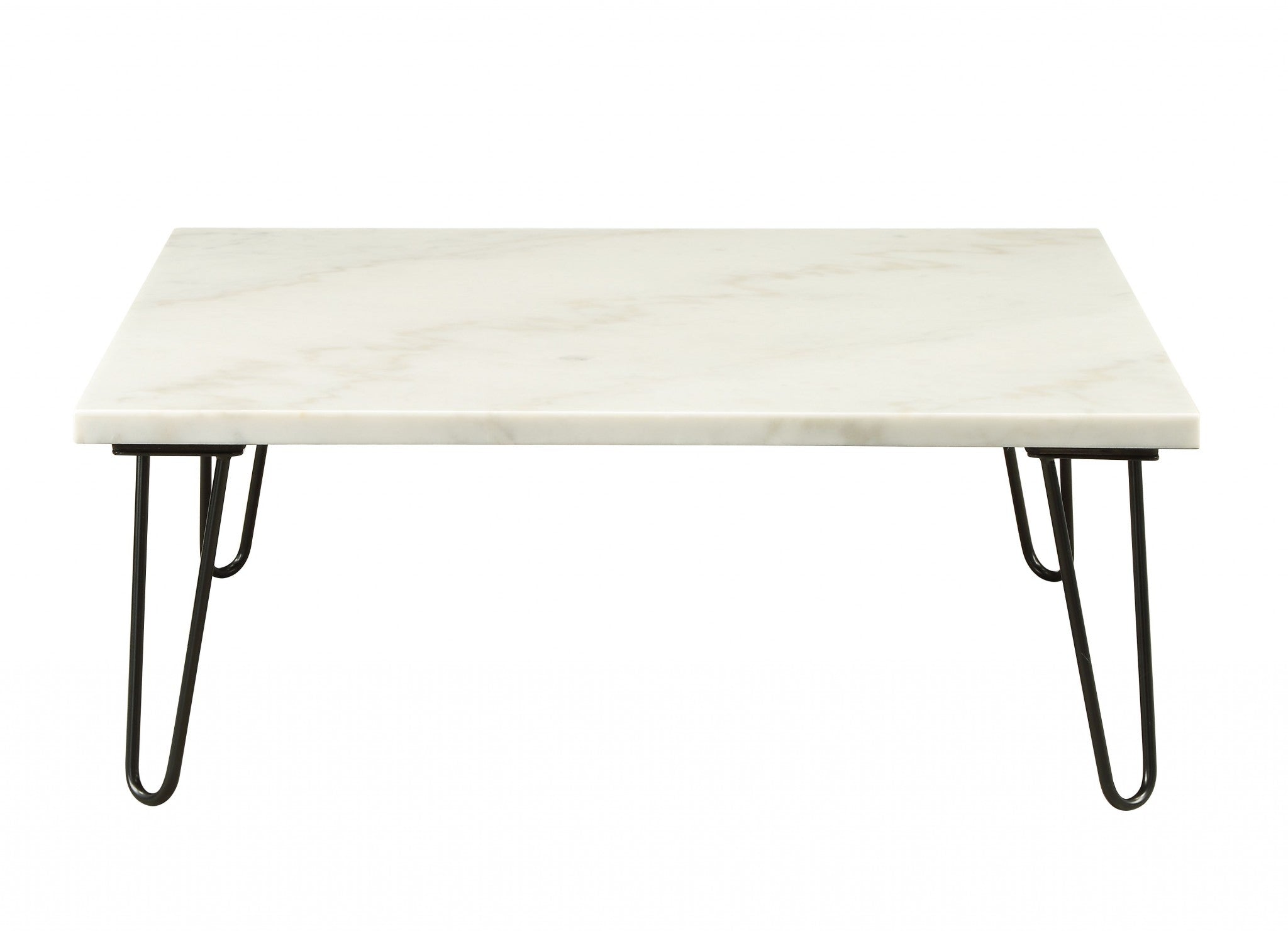 40' X 40' X 15' Real Marble And Black Coffee Table