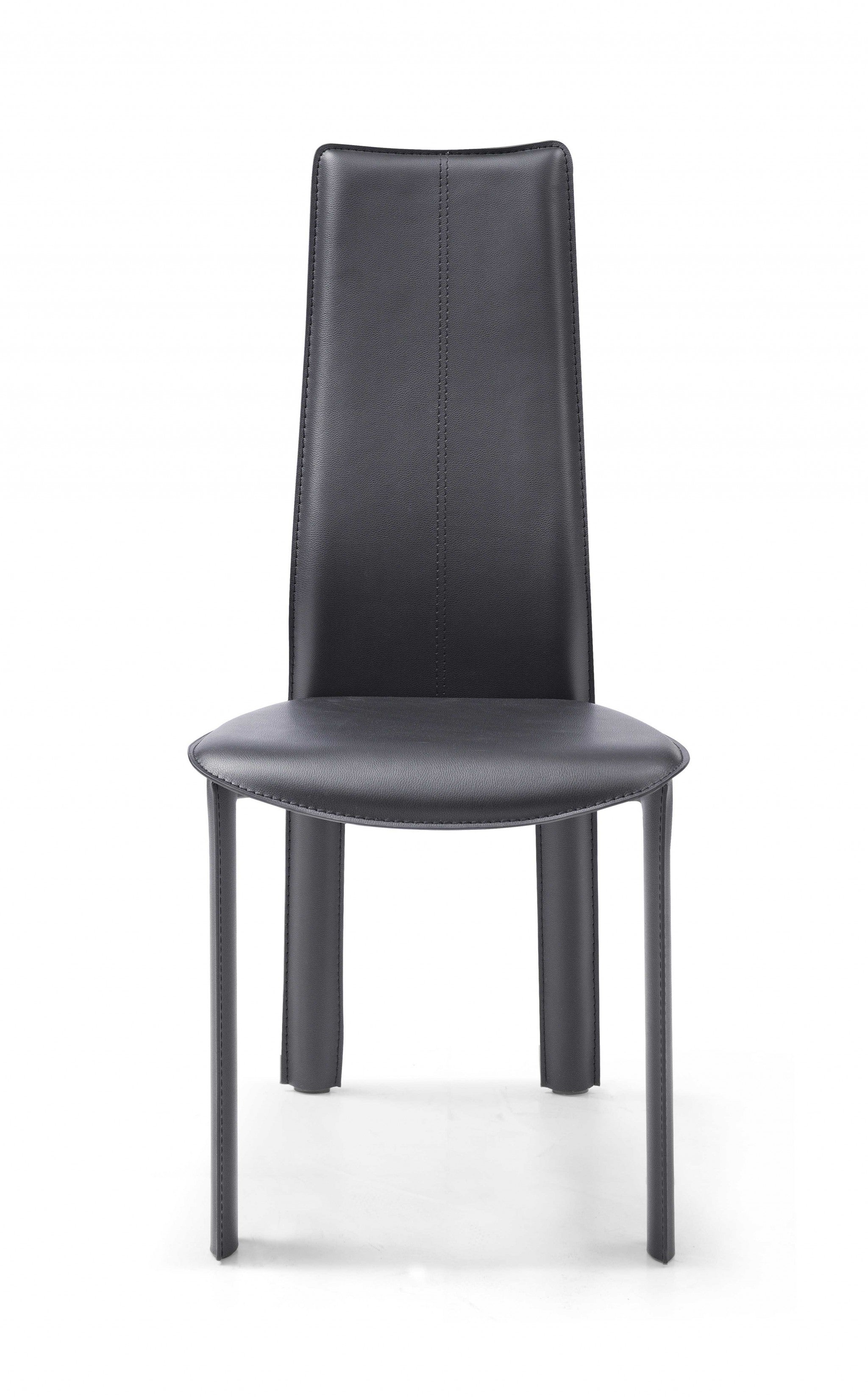 Set of 4 Modern Dining Black Faux Leather Dining Chairs