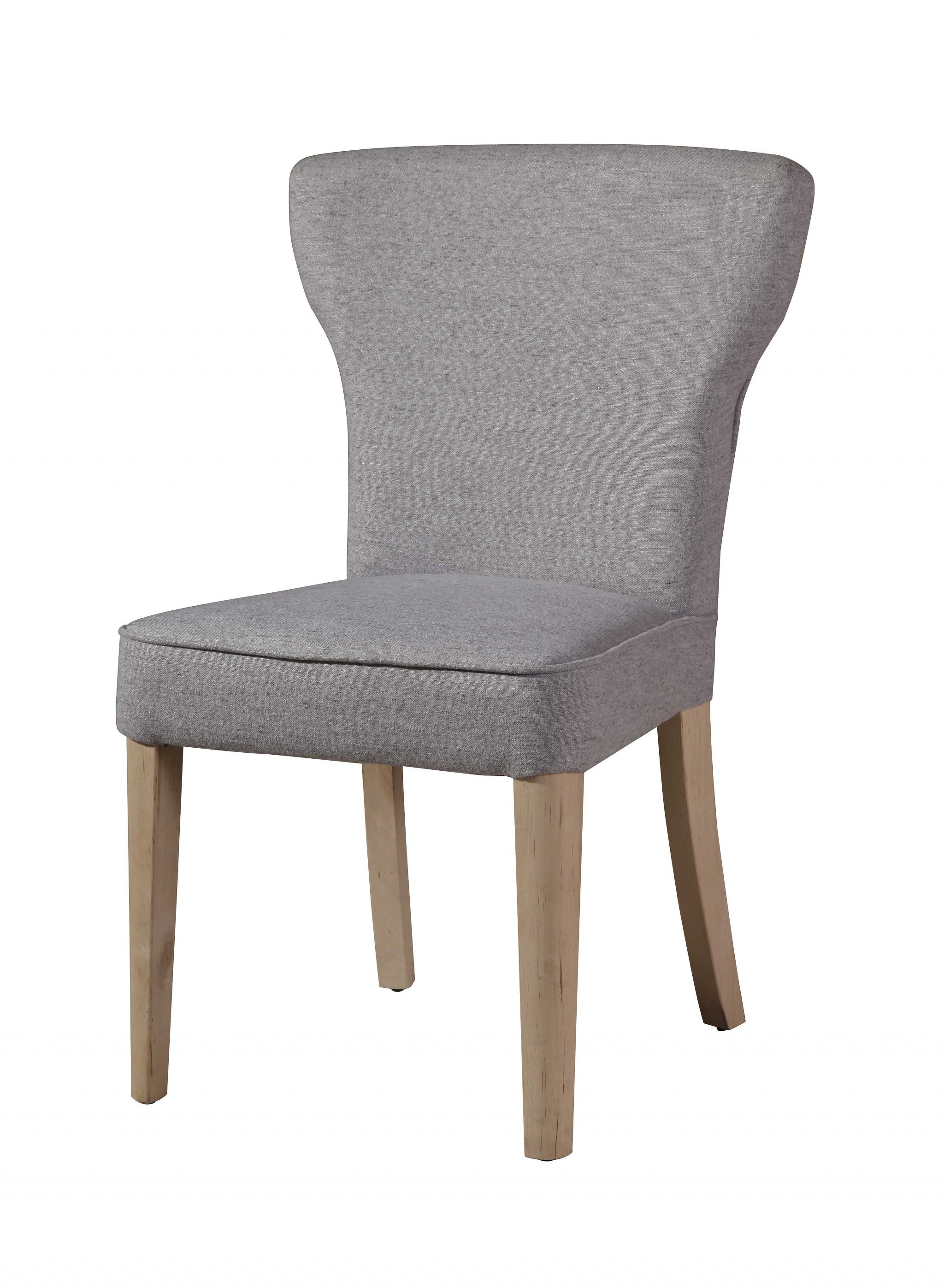 Gray Linen Blend Elegant Dining or Side Chair