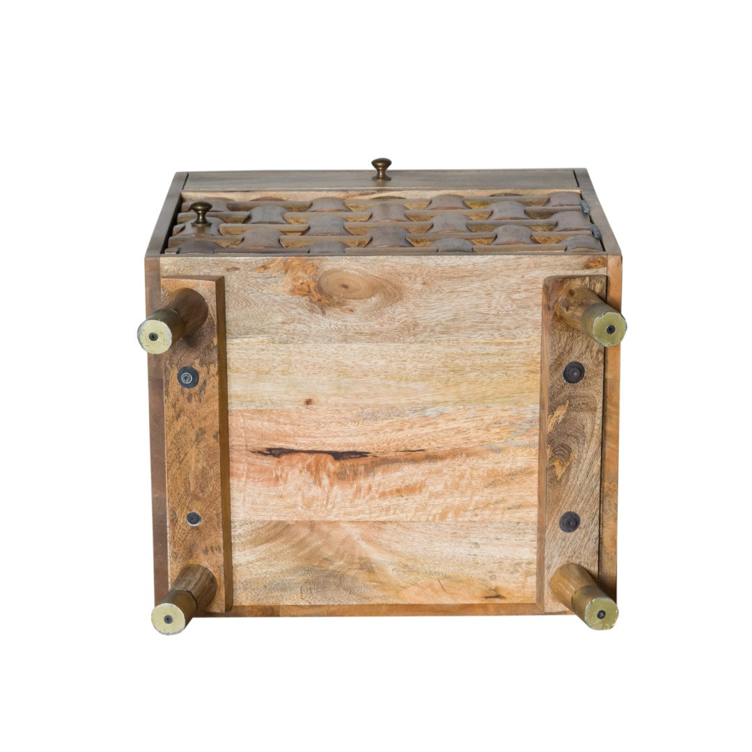 Natural Honey Wood Jigsaw Puzzle Nightstand