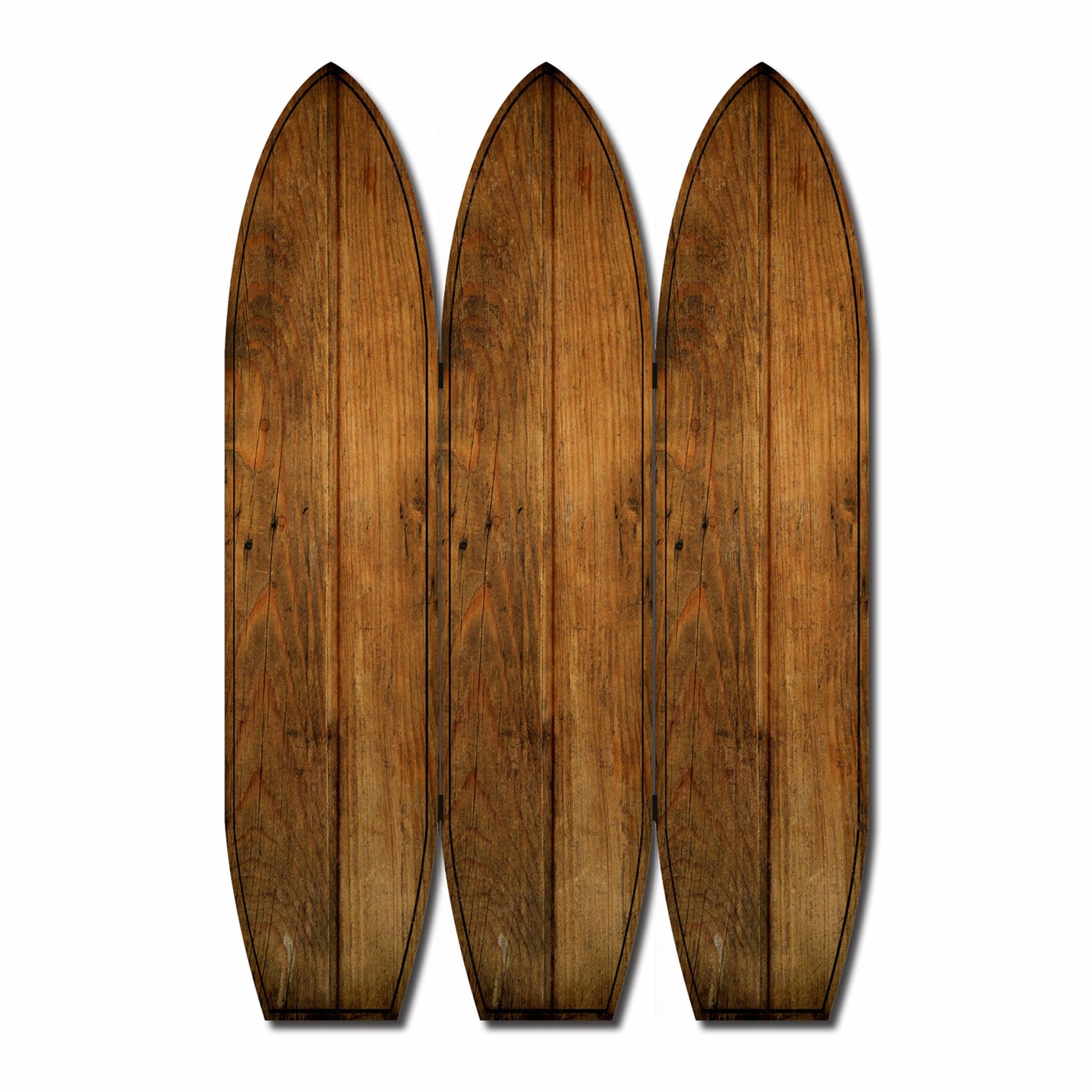 47 x 1 x 71 Brown Wood Coastal Surfboard  Screen