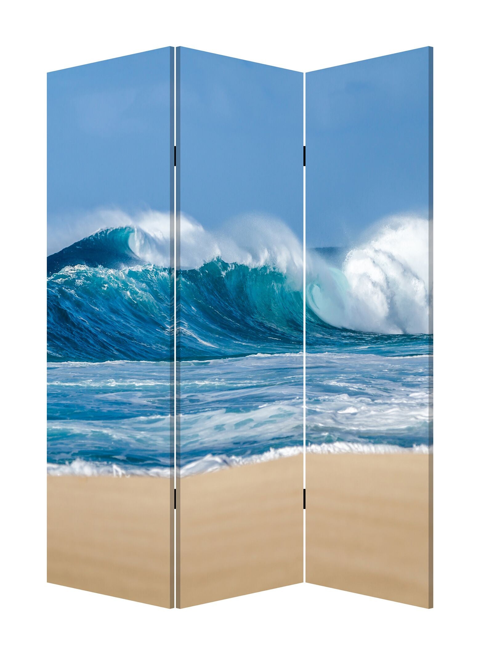 48 x 1 x 72 Multicolor Canvas Surf's Up - 3 Panel Screen