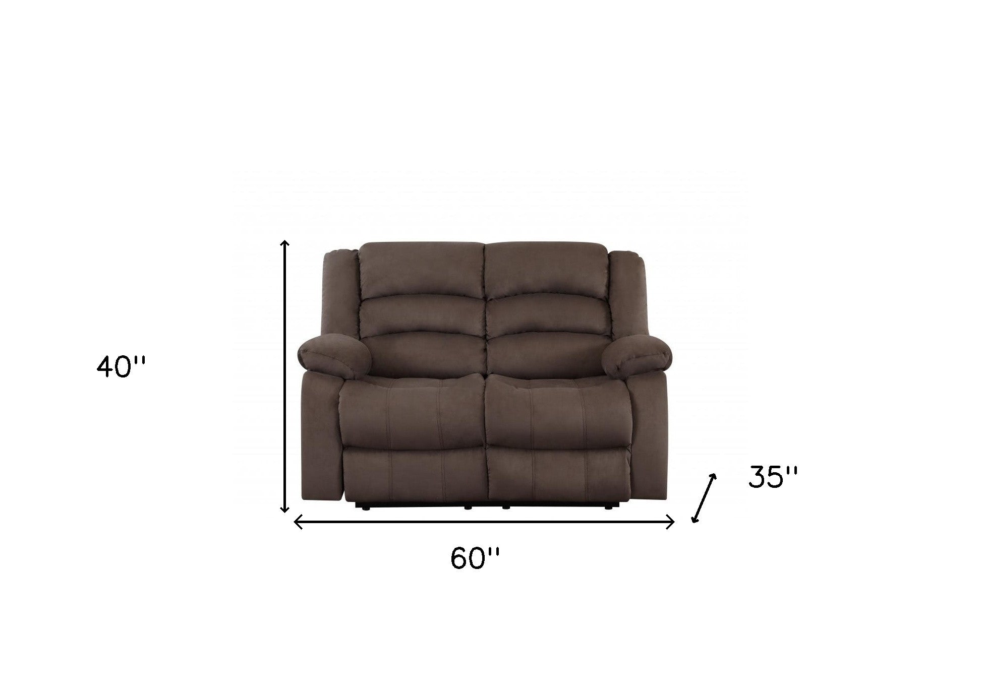 60'' X 35''  X 40'' Modern Brown Leather Sofa And Loveseat