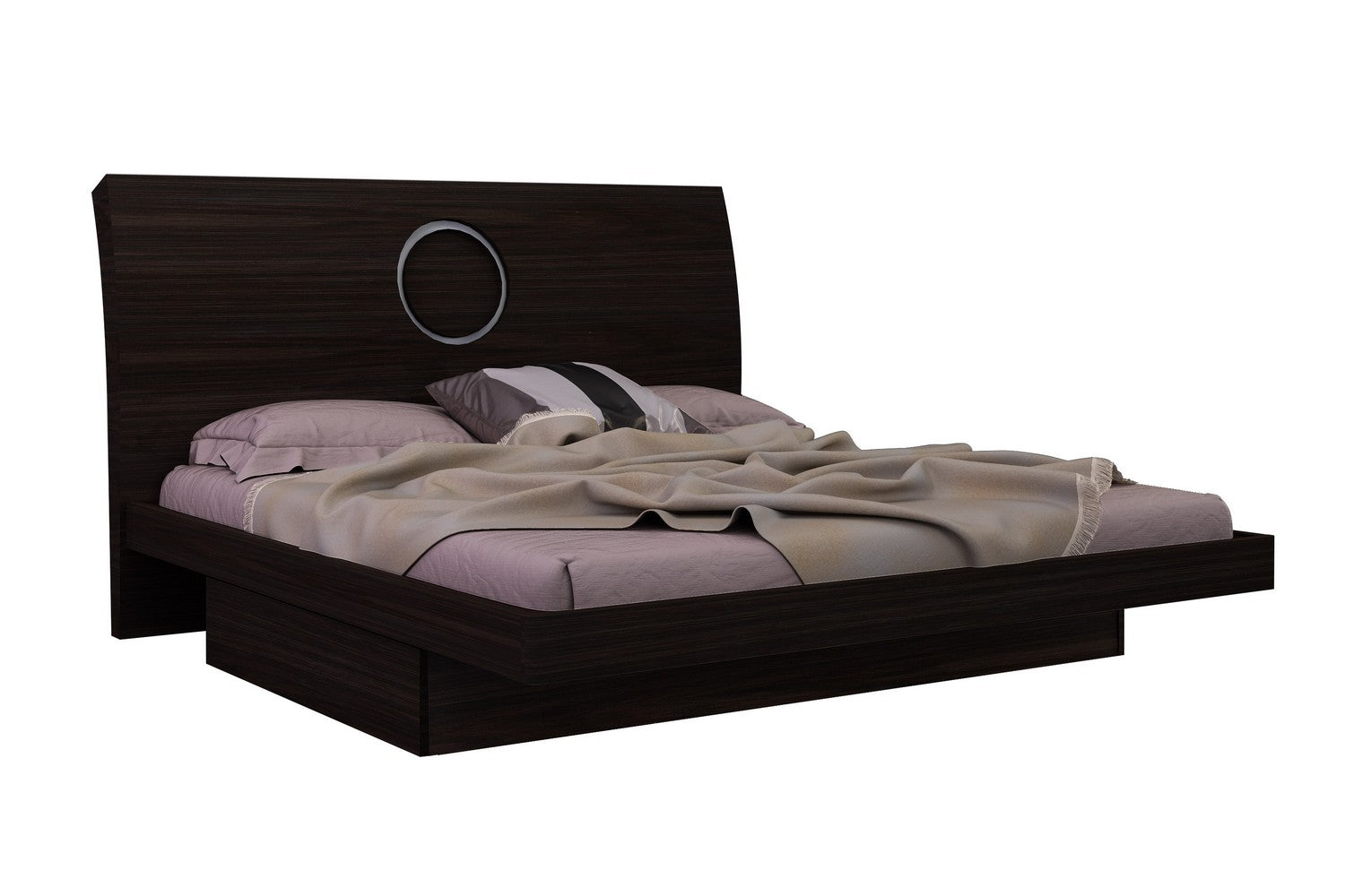 84'' X 87''  X 40'' Modern California King Wenge High Gloss Bed