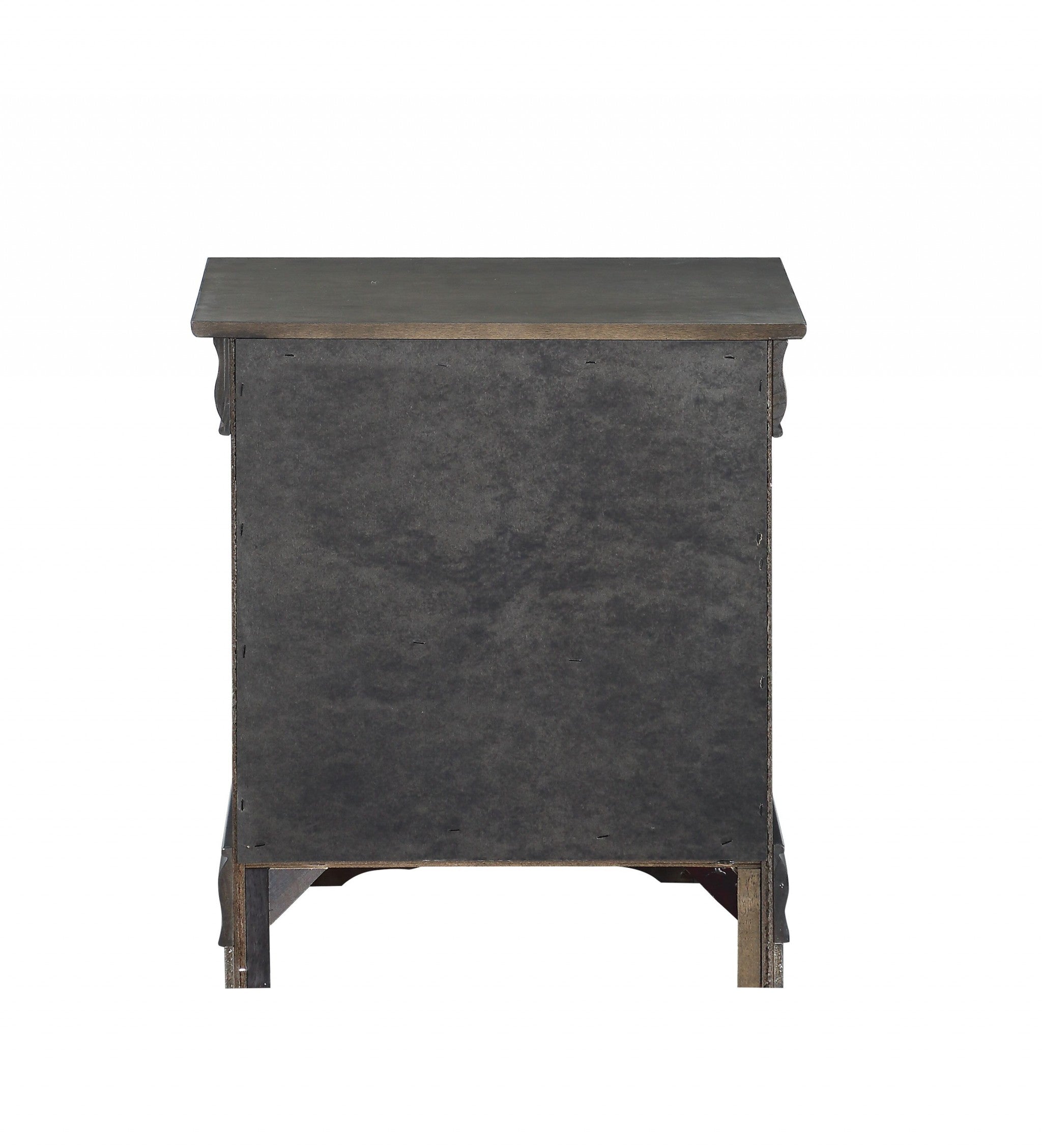 Dark Gray Wooden 2 Drawer Nightstand