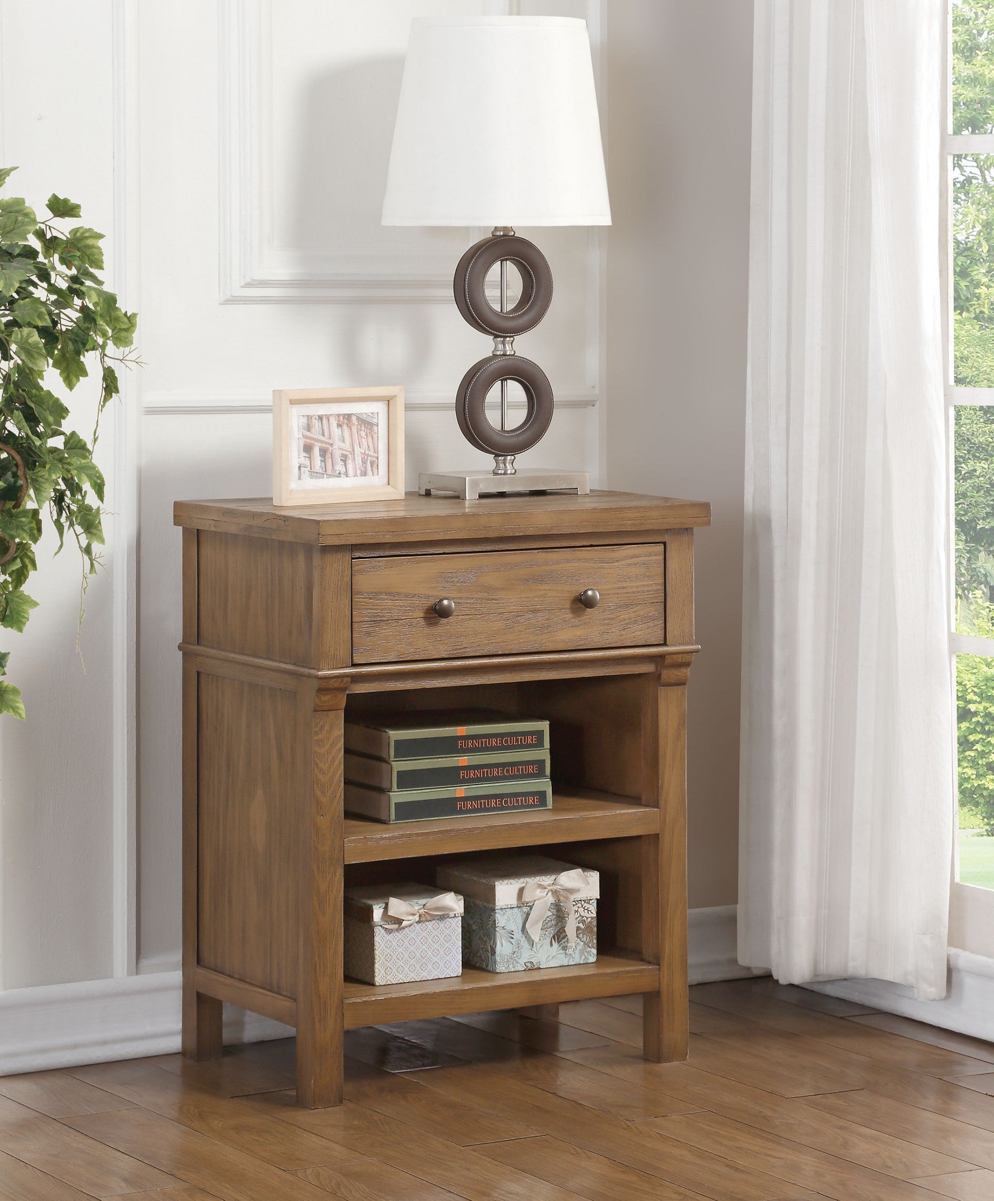 17' X 24' X 30' Reclaimed Oak Wood Nightstand