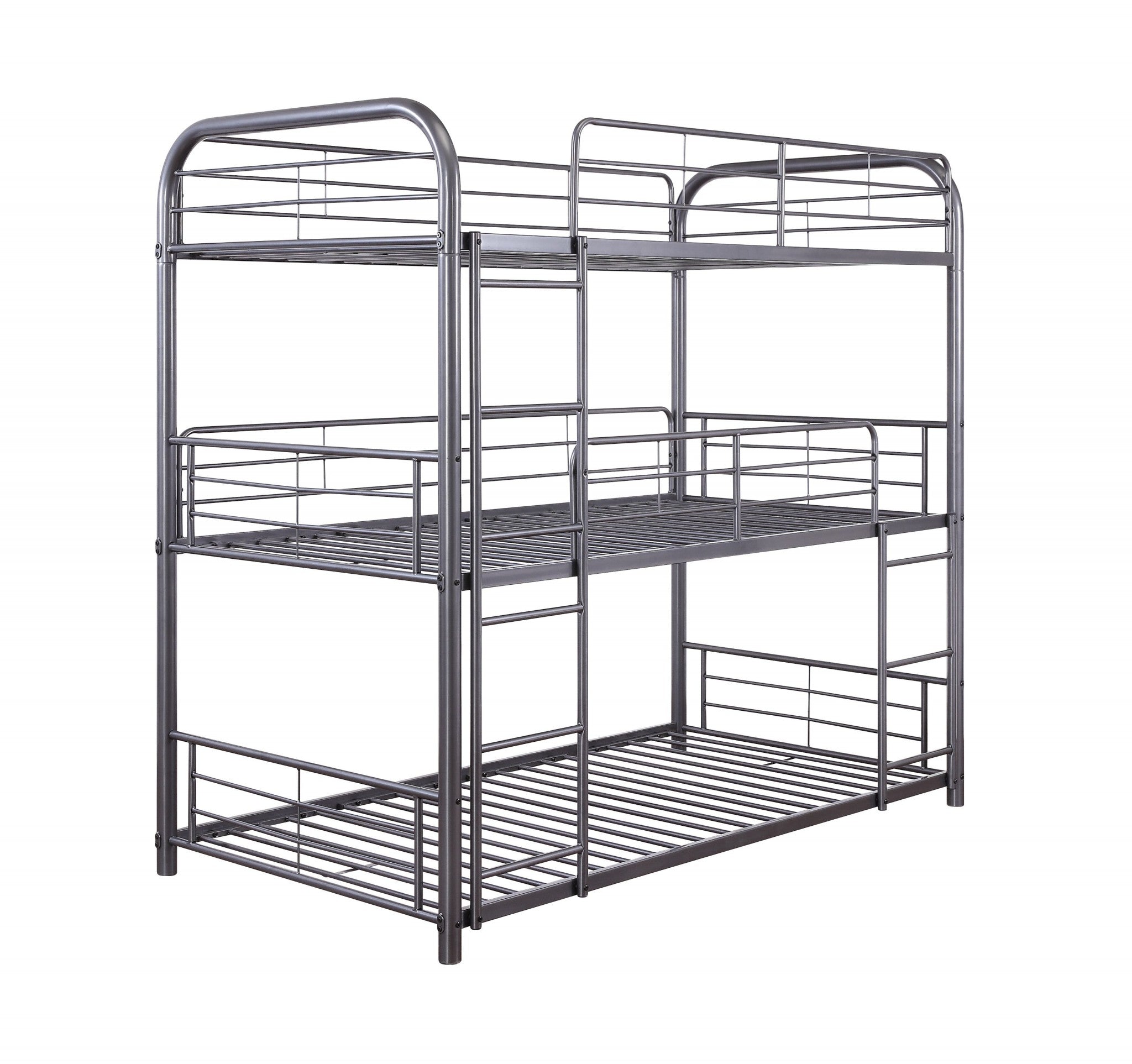 42' X 79' X 74' Gunmetal Metal Triple Bunk Bed - Twin