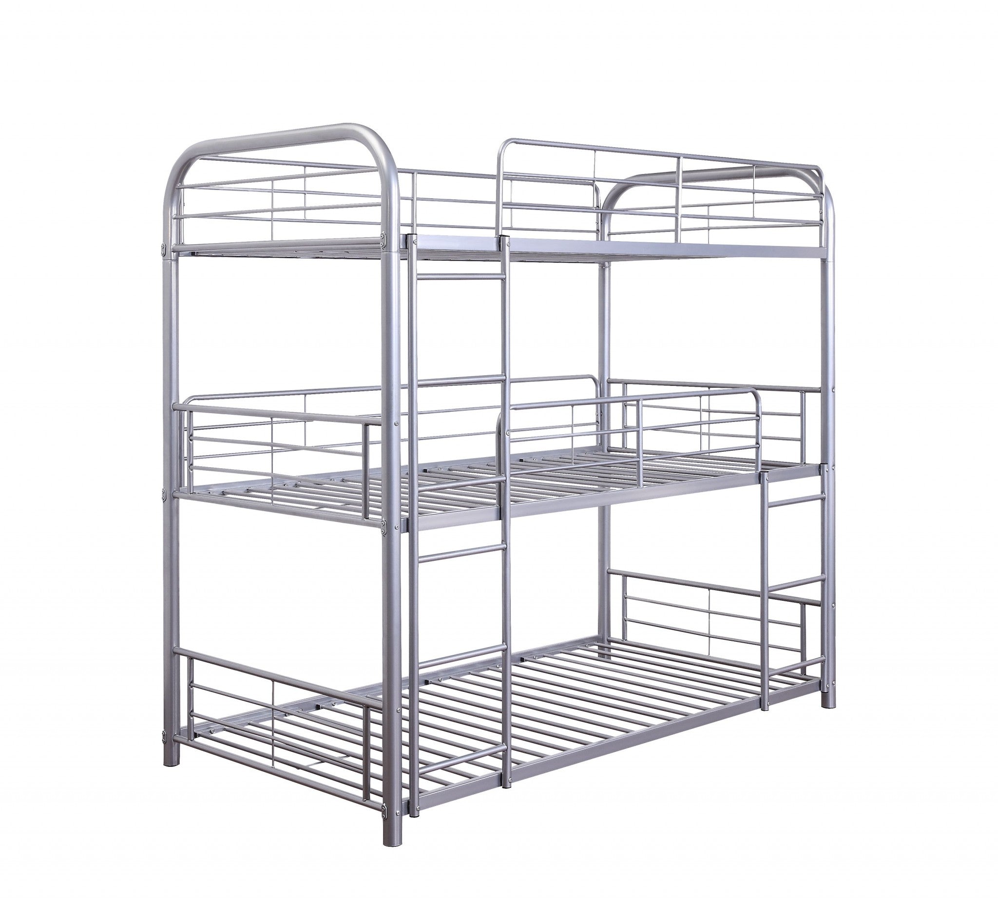 42' X 79' X 74' Silver Metal Triple Bunk Bed - Twin