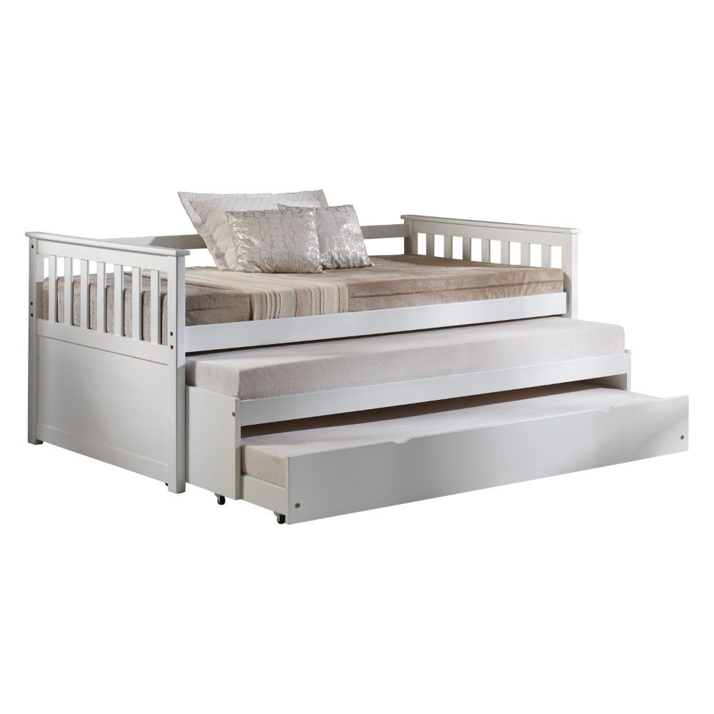 43' X 80' X 32' White Wood Daybed  Pull-Out Bed