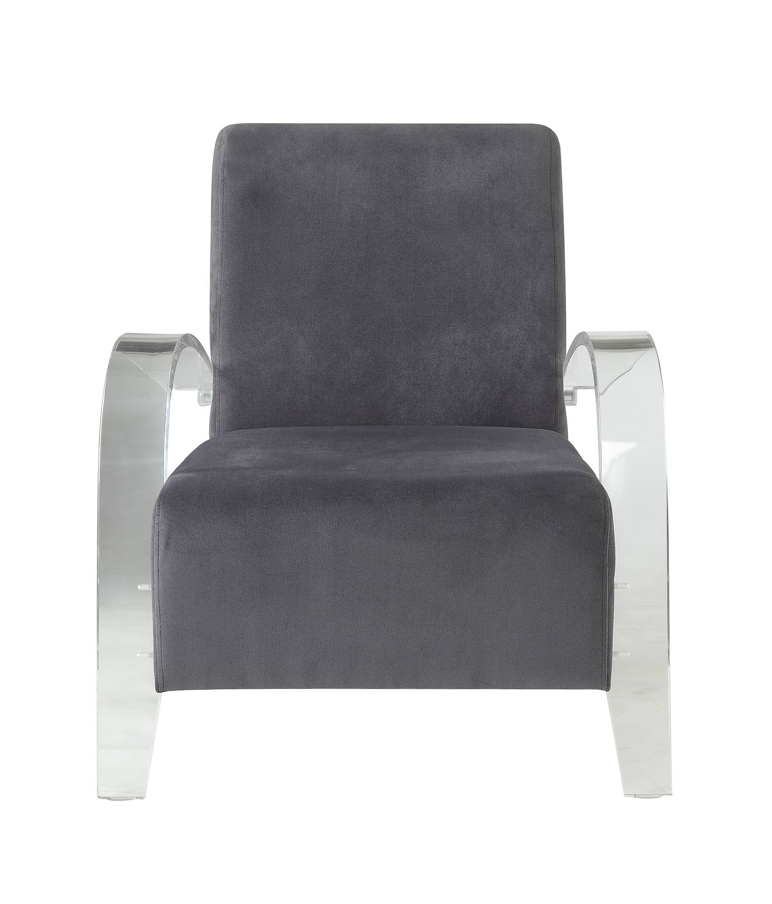 30' X 31' X 36' Charcoal Clear Acrylic Upholstery Acrylic Accent Chair