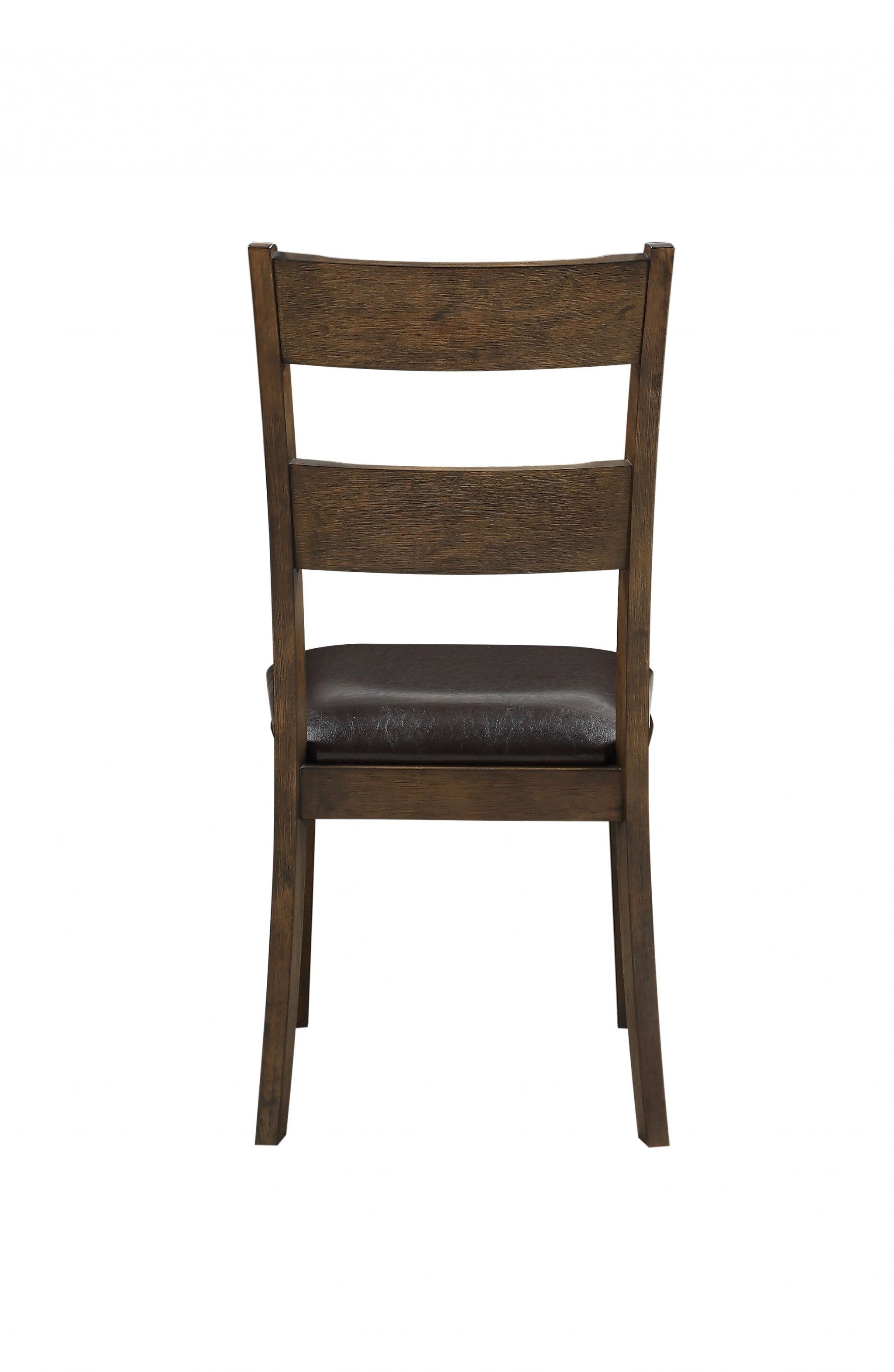 19' X 21' X 39' Faux Leather Upholstered and Dark Oak Wood Side Chair