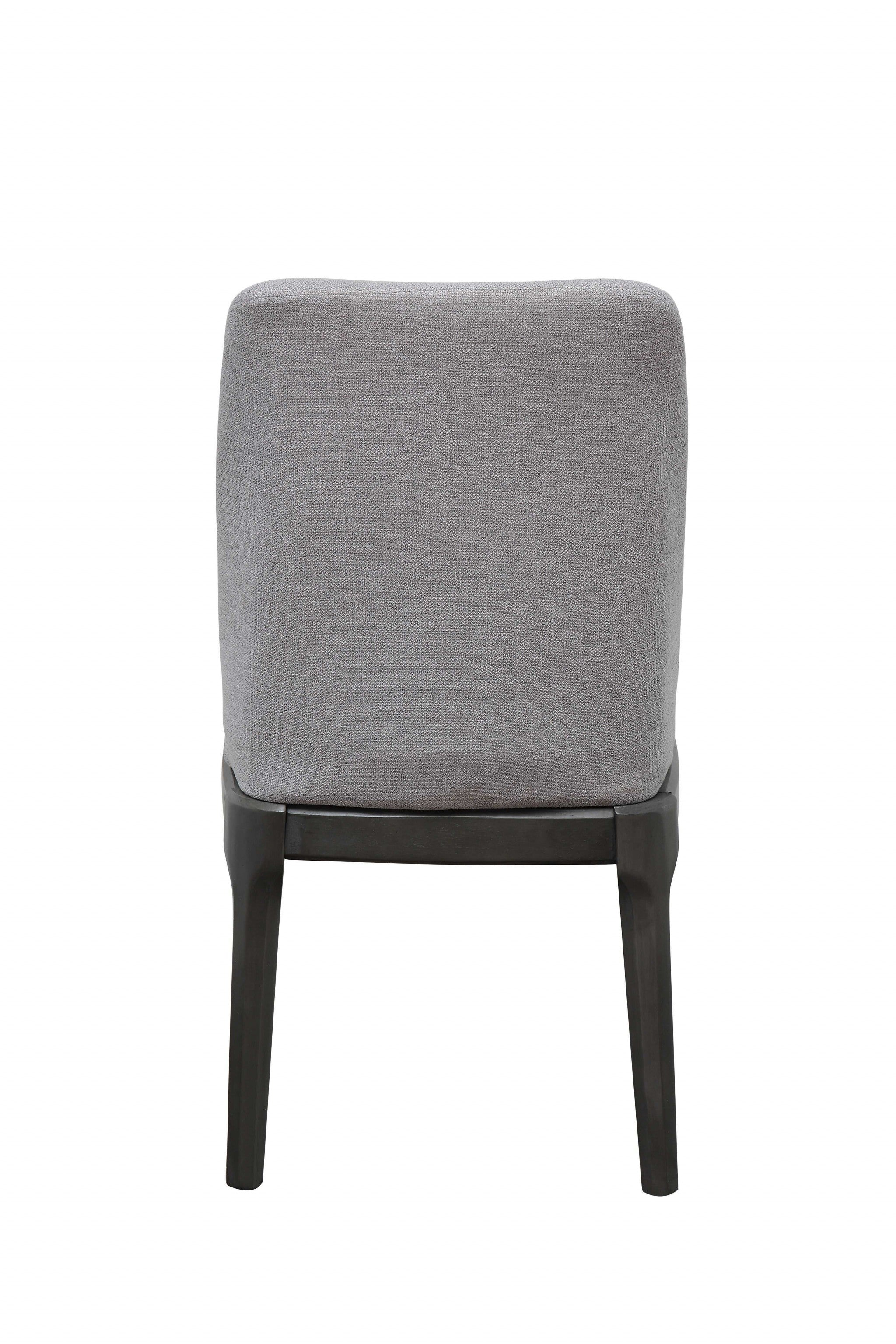 23' X 21' X 39' Light Gray Linen Upholstered Seat and Oak Wood Side Chair