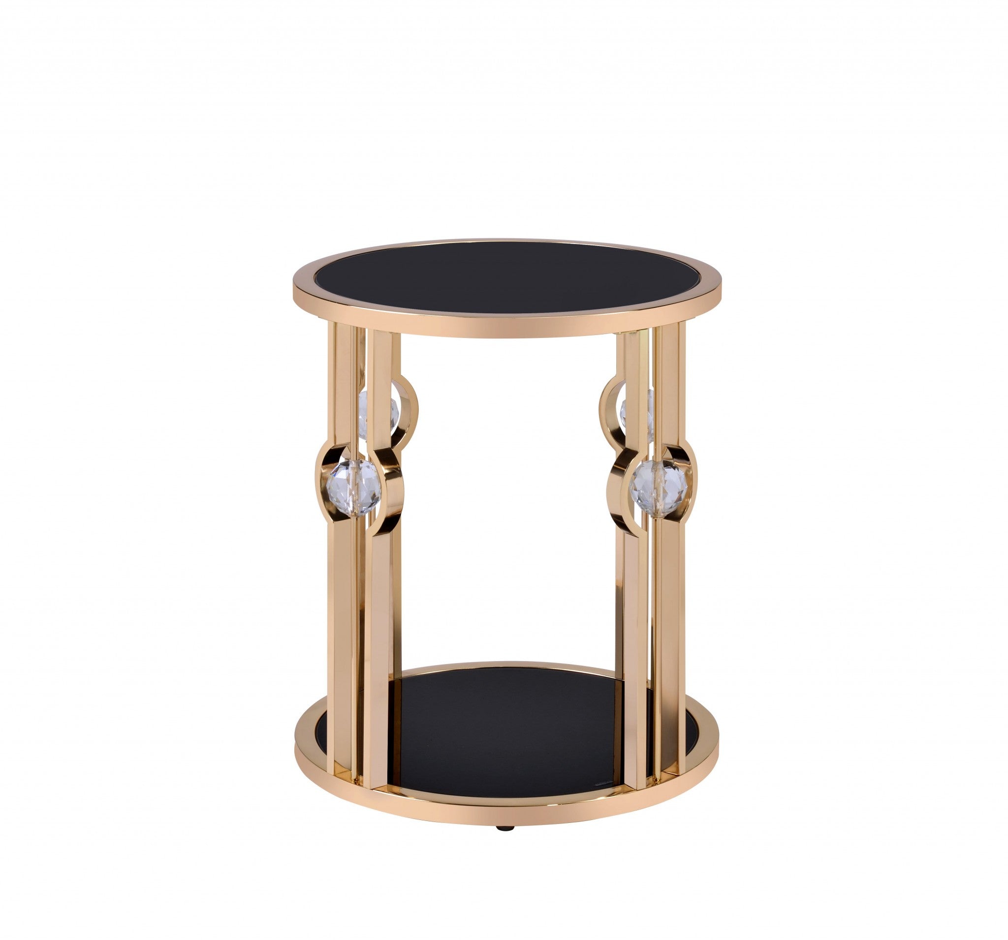 20' X 20' X 24' Metal Glass End Table and Gold  Black Glass