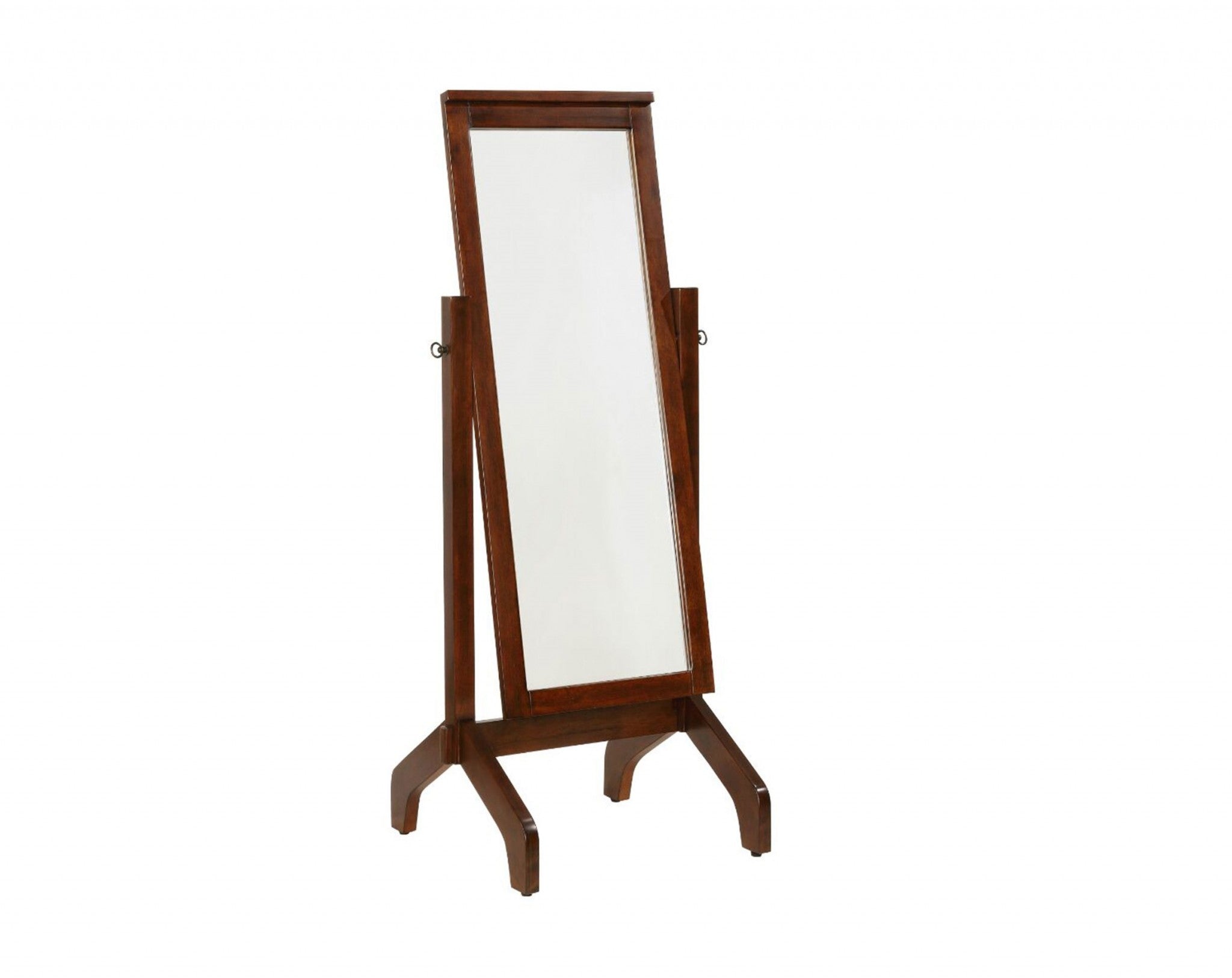 Fork Mocha Brown Wood Rectangle Standing Mirror