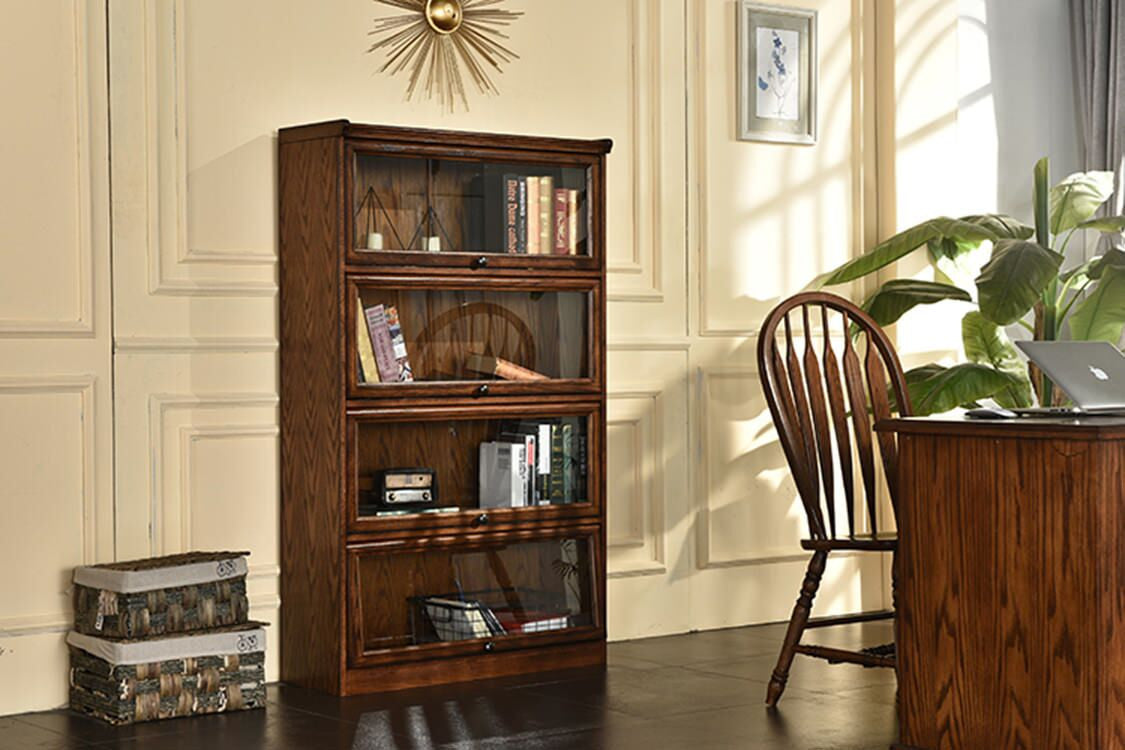 Burnished Walnut Hardwood Bookcase