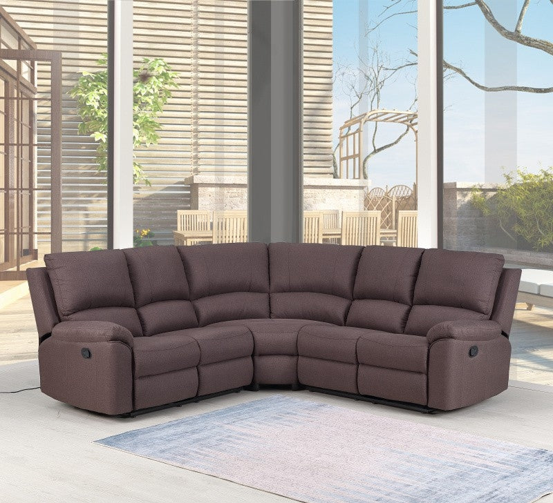 Brown Chenille Reclining Sectional